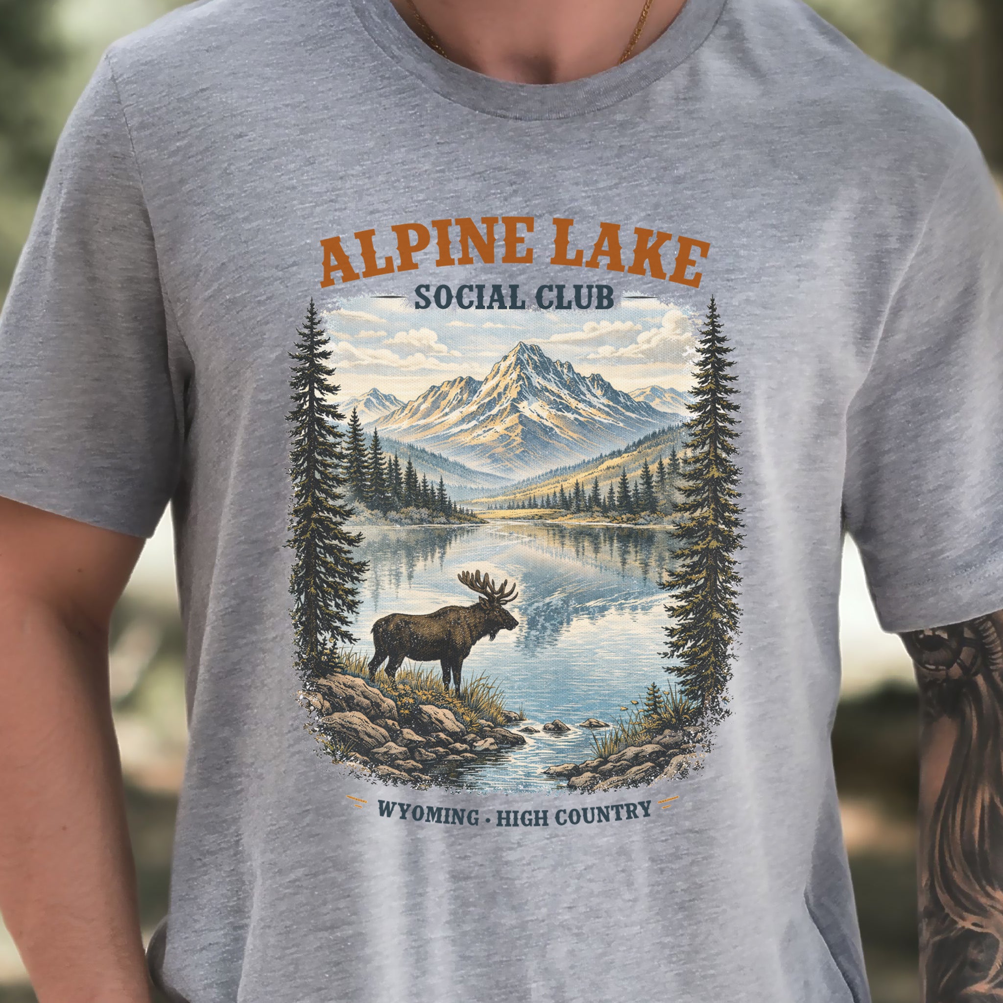 Alpine Lake Moose Shirt – Wyoming High Country T-Shirt