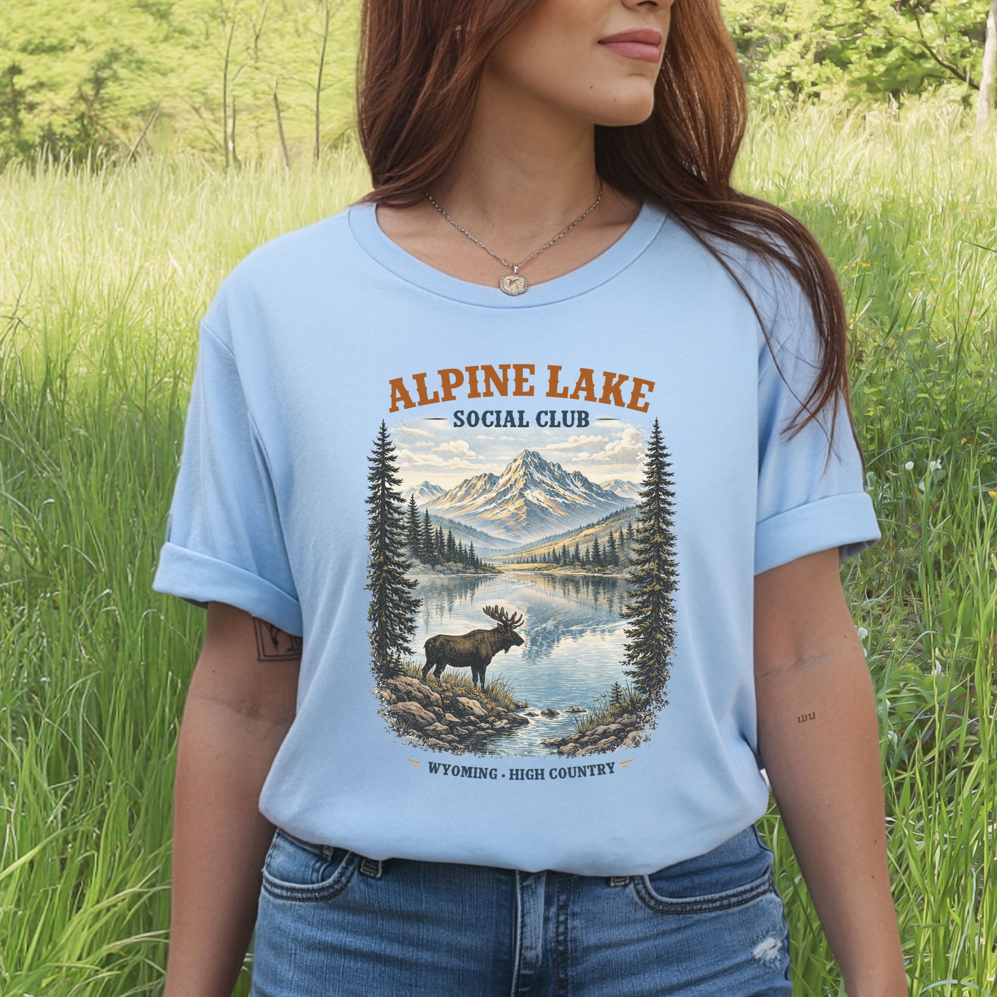 Alpine Lake Moose Shirt – Wyoming High Country T-Shirt