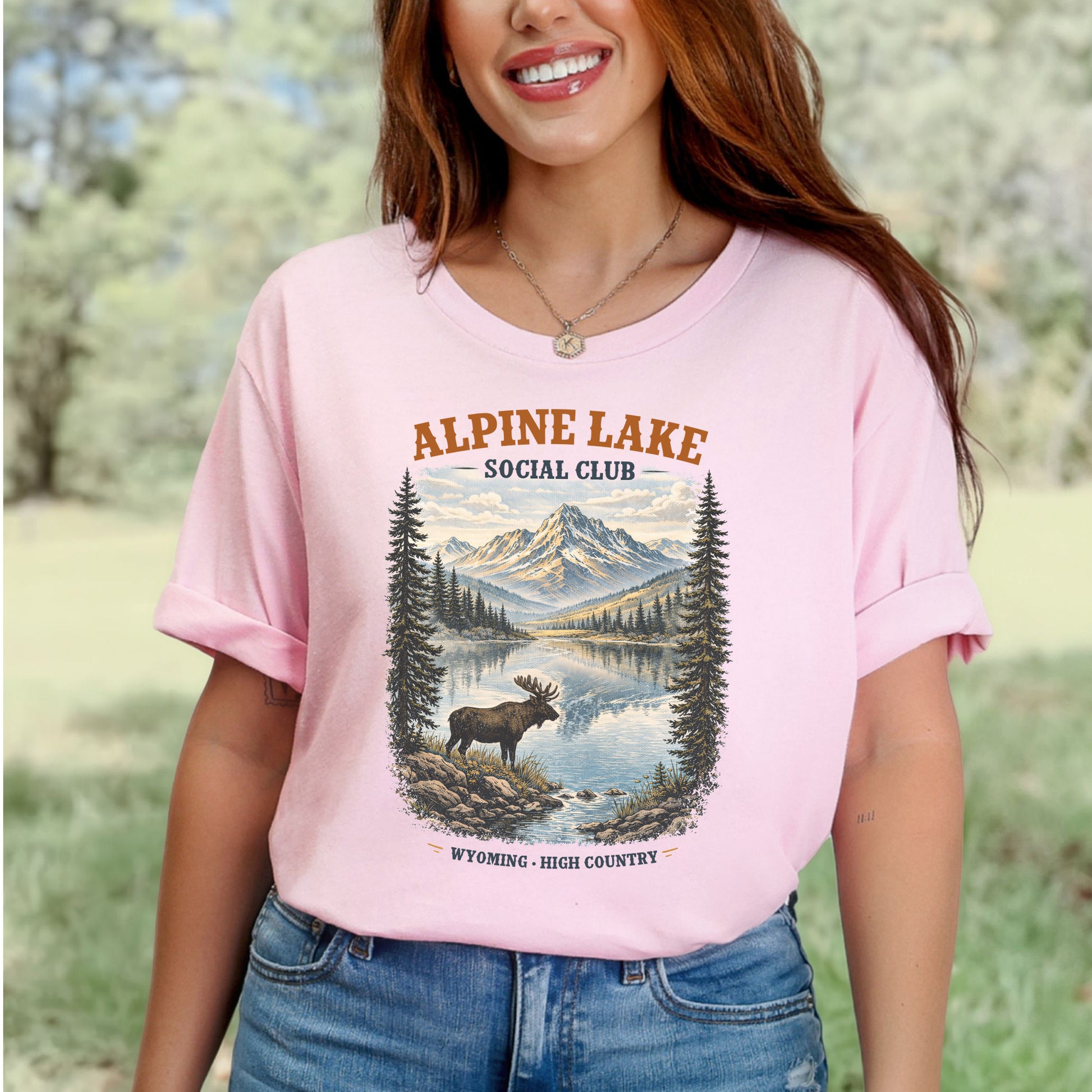 Alpine Lake Moose Shirt – Wyoming High Country T-Shirt