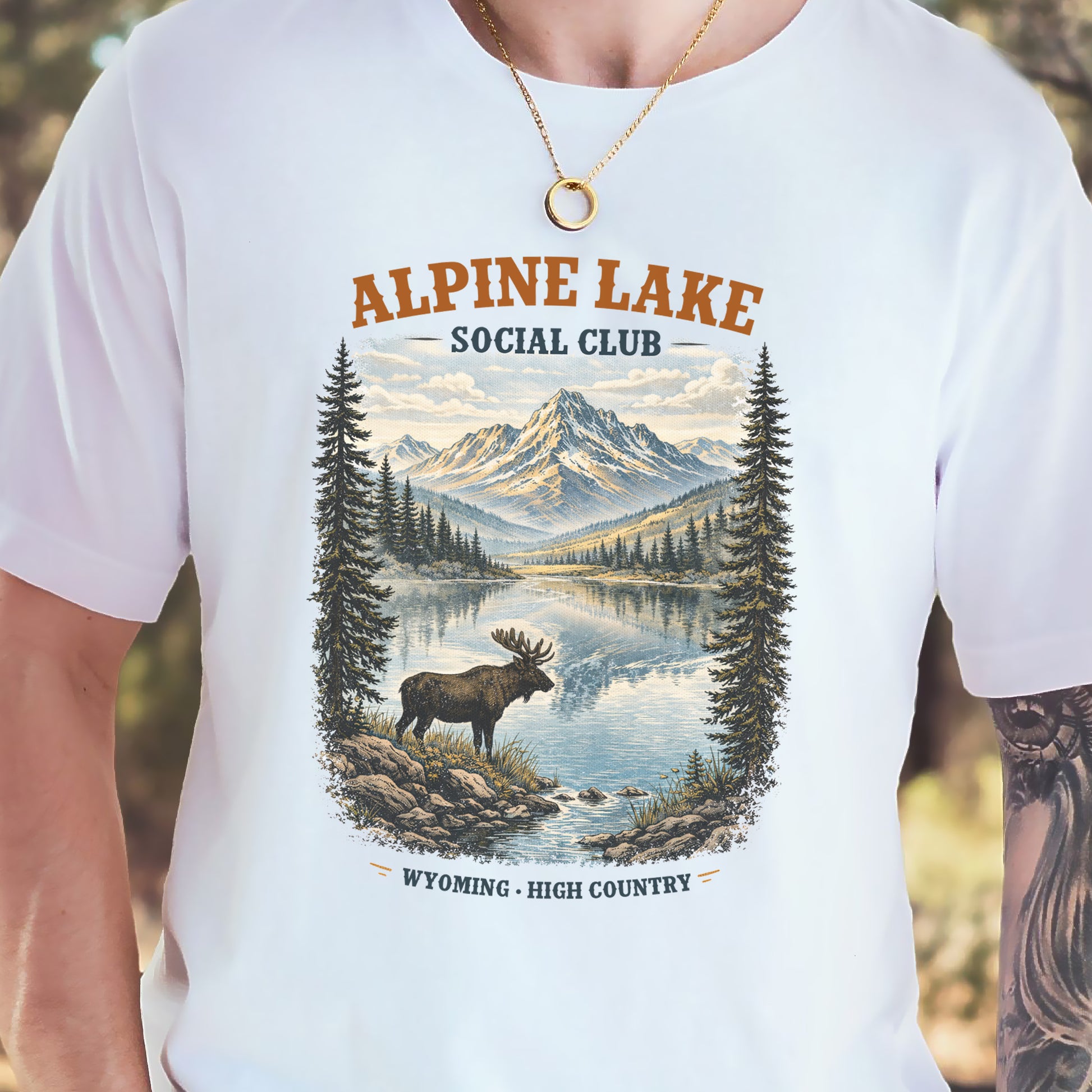 Alpine Lake Moose Shirt – Wyoming High Country T-Shirt