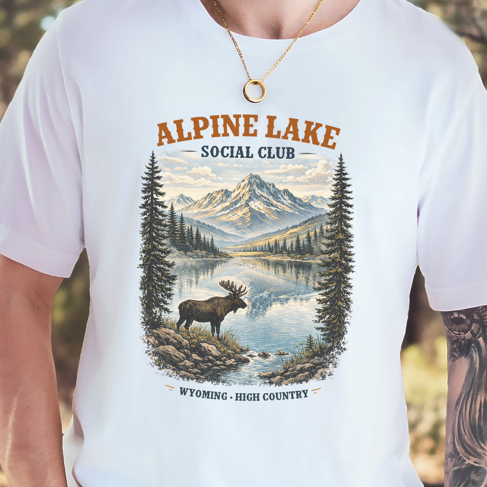 Alpine Lake Moose Shirt – Wyoming High Country T-Shirt