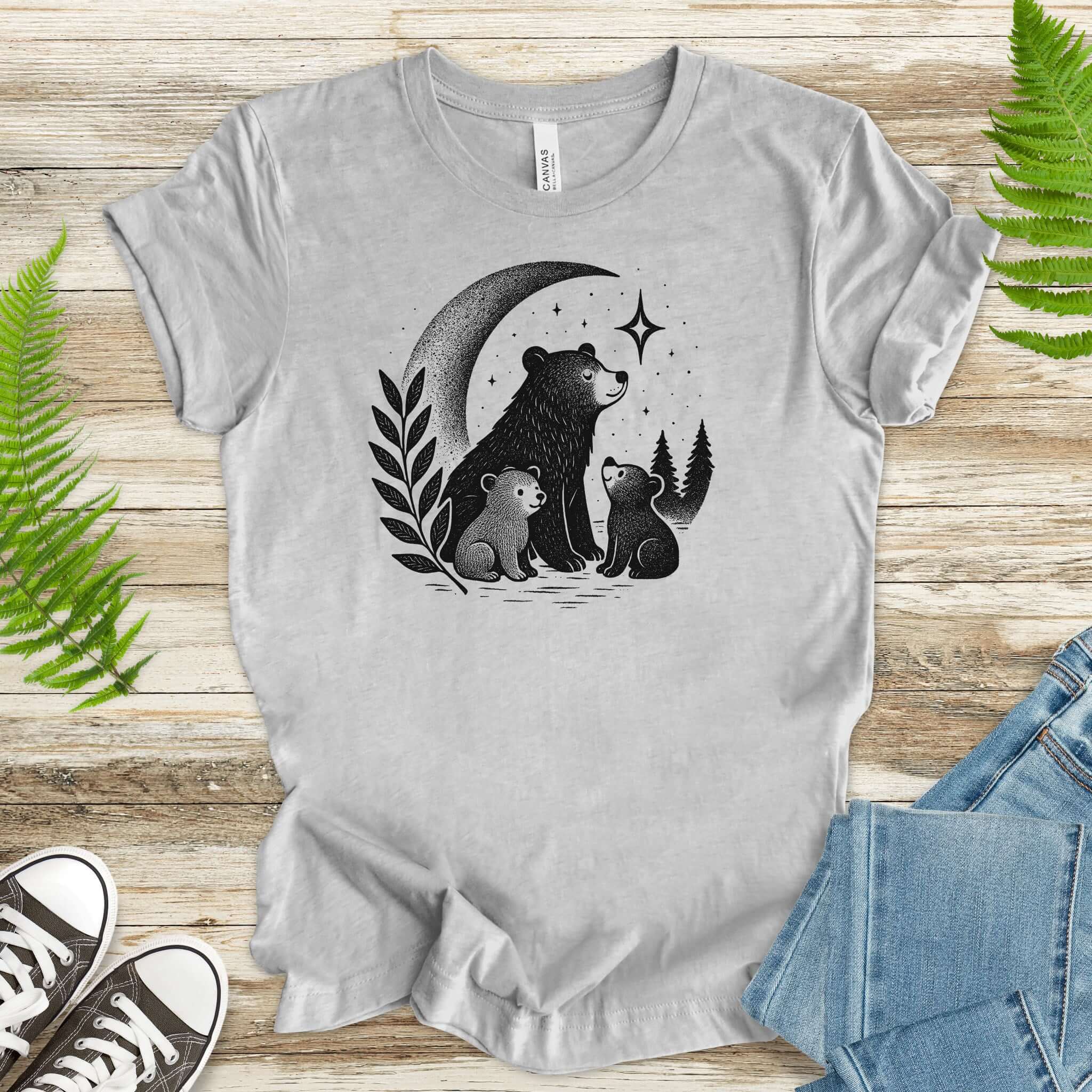 Mother Bear & Cubs Moonlight T-Shirt