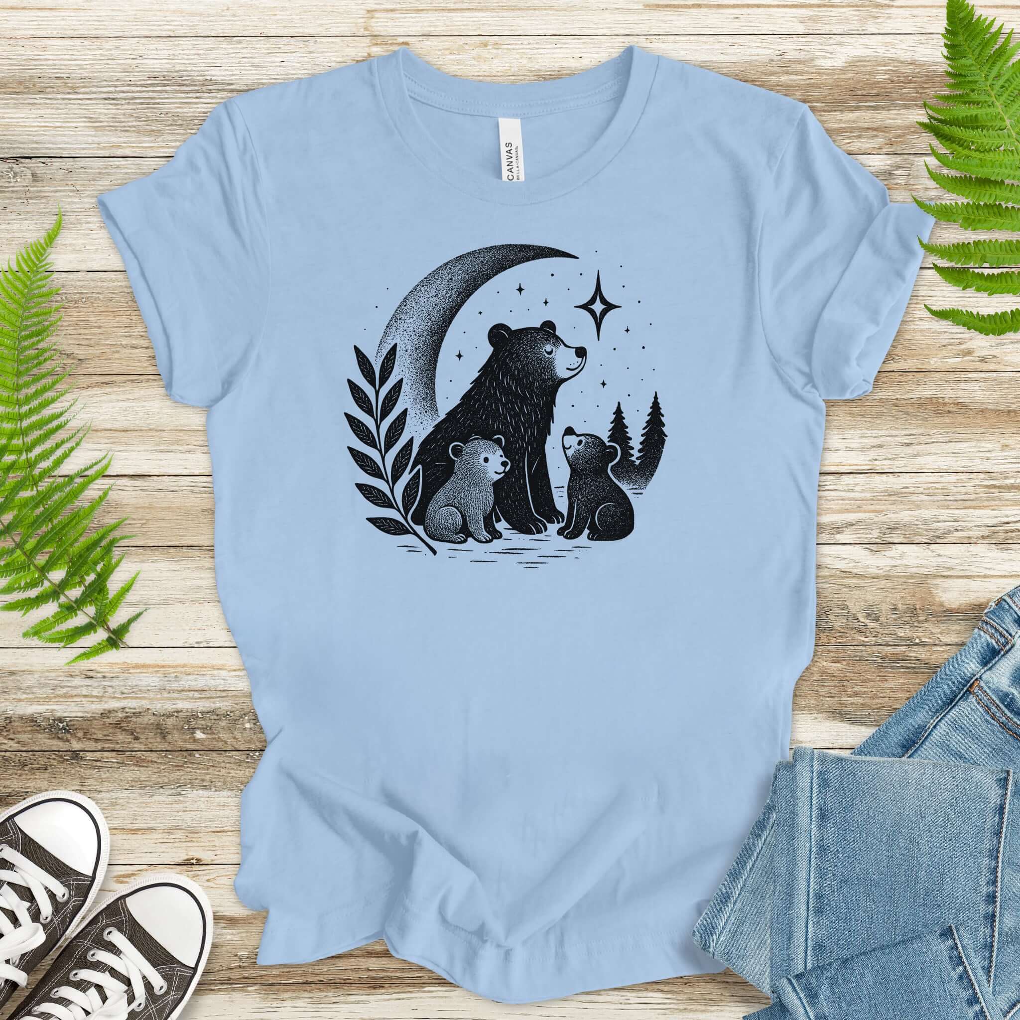Mother Bear & Cubs Moonlight T-Shirt