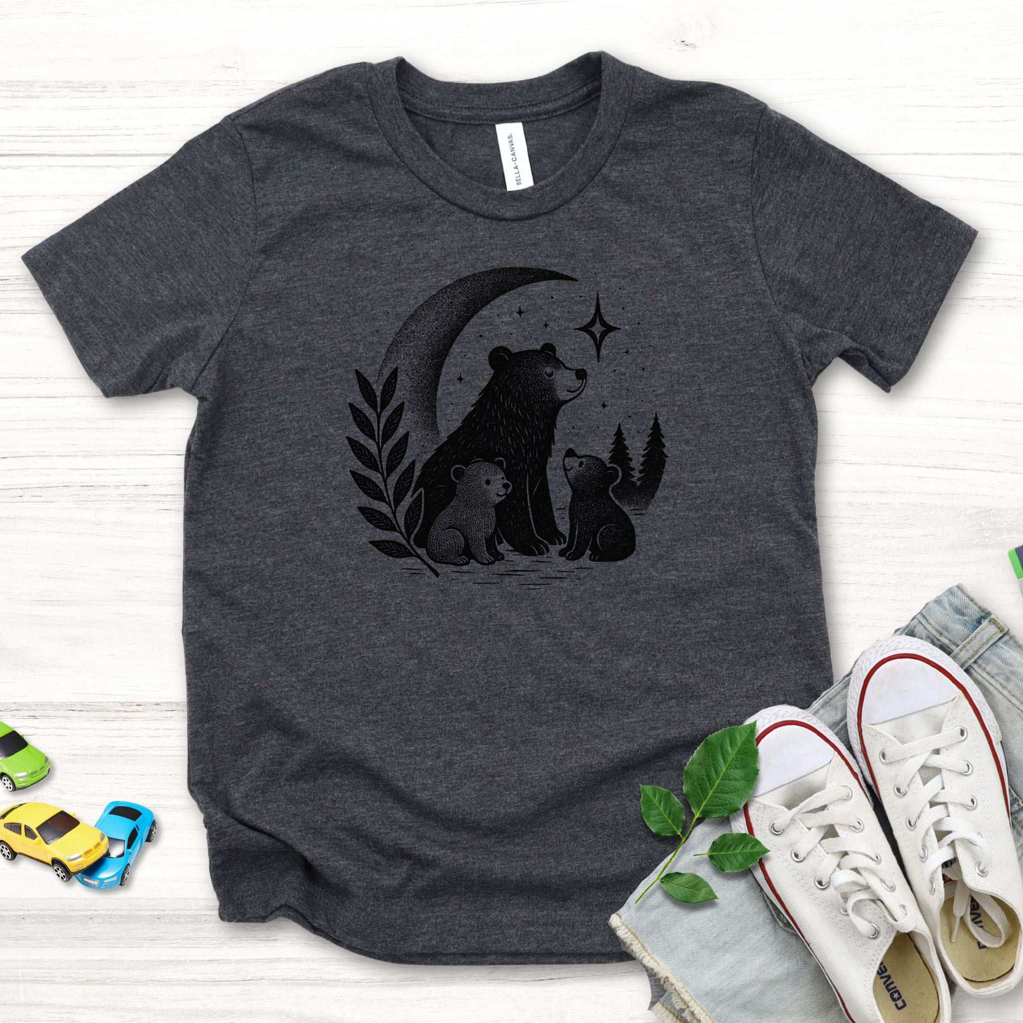 Mother Bear & Cubs Moonlight – Sweet Nature Family Youth Tee