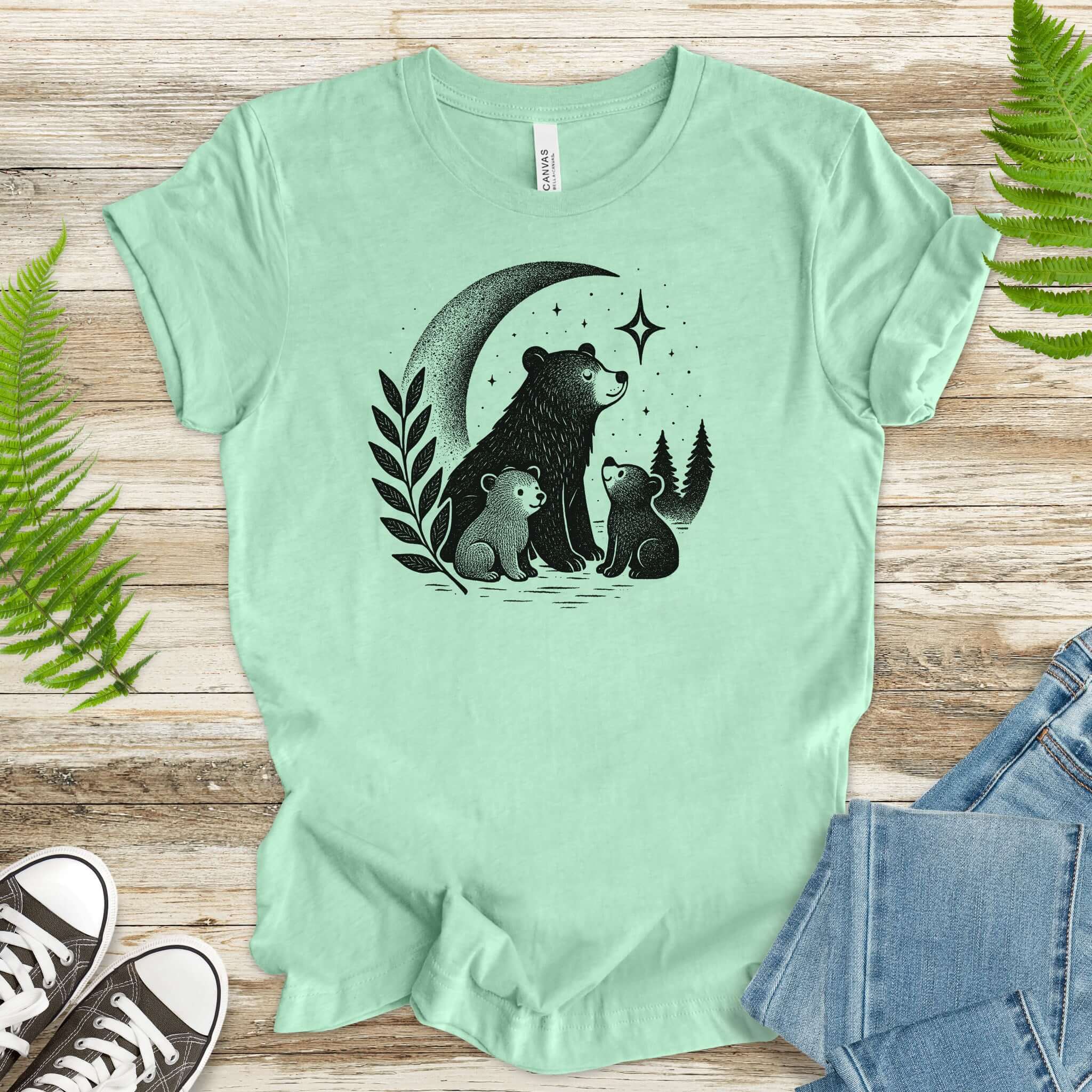 Mother Bear & Cubs Moonlight T-Shirt