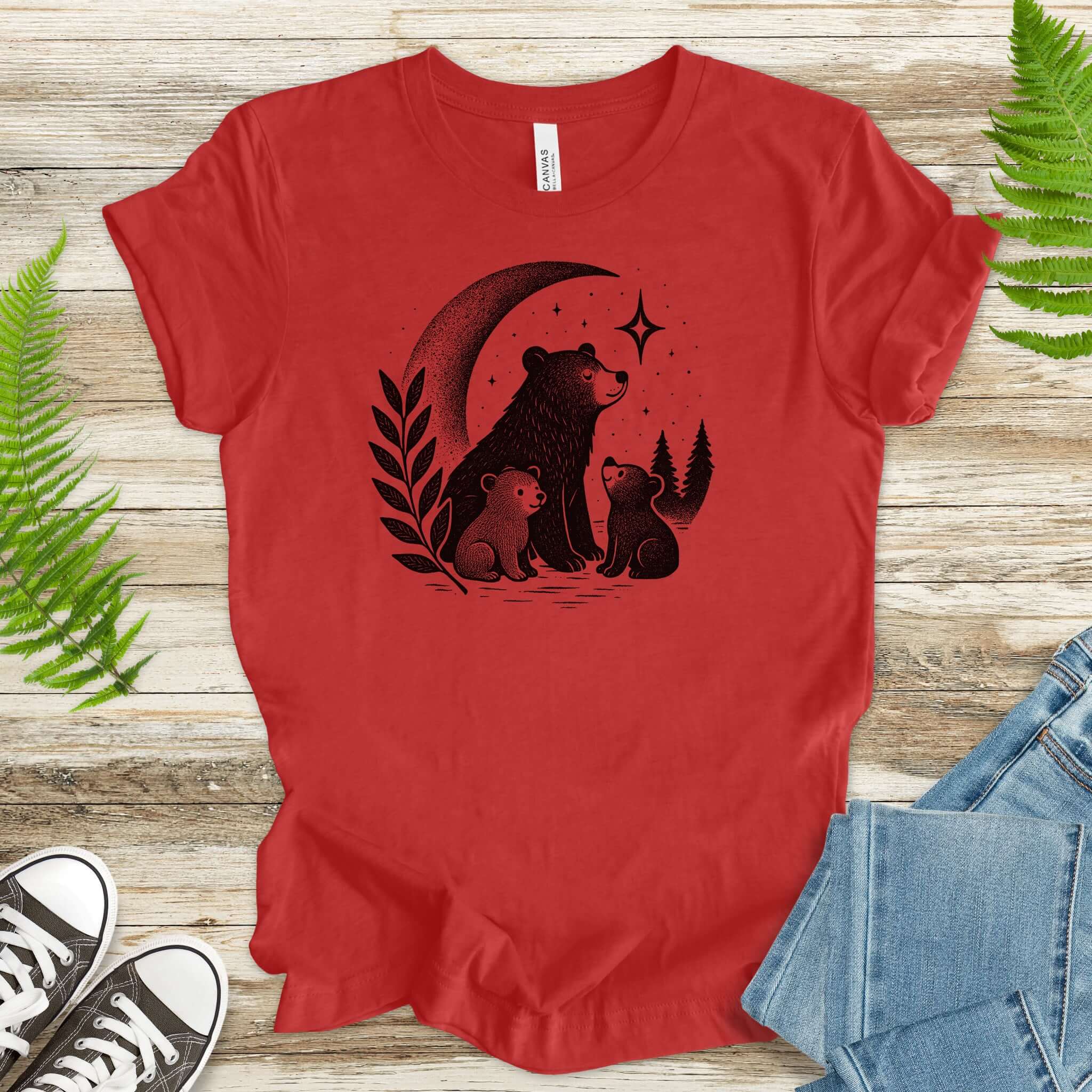 Mother Bear & Cubs Moonlight T-Shirt