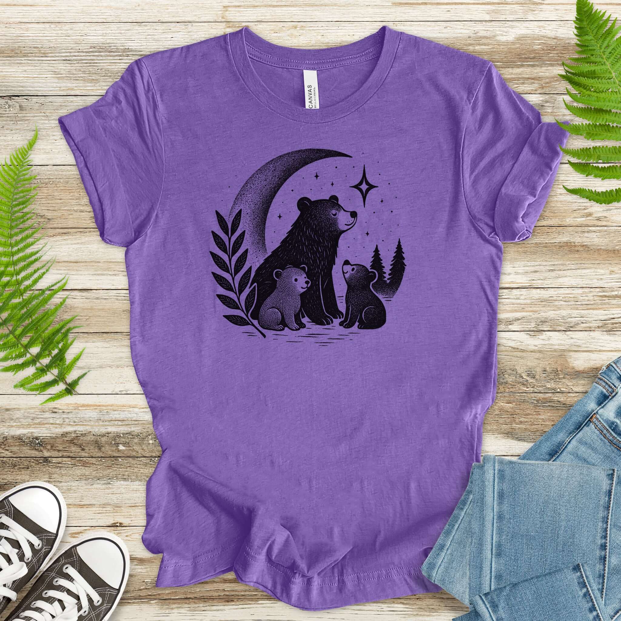 Mother Bear & Cubs Moonlight T-Shirt
