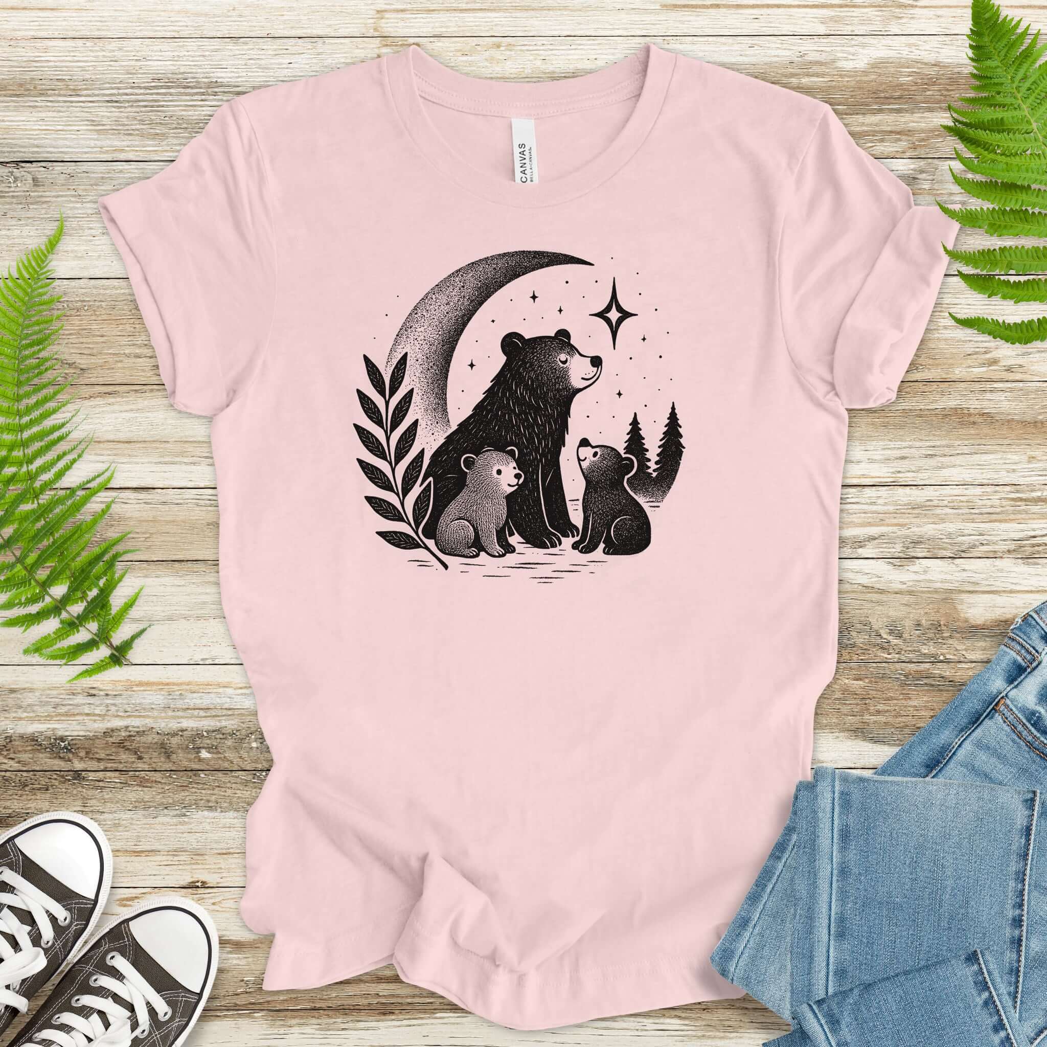 Mother Bear & Cubs Moonlight T-Shirt