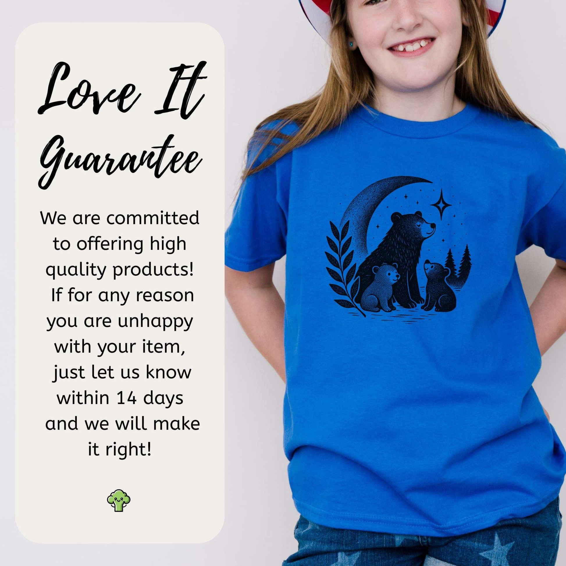 Mother Bear & Cubs Moonlight – Sweet Nature Family Youth Tee