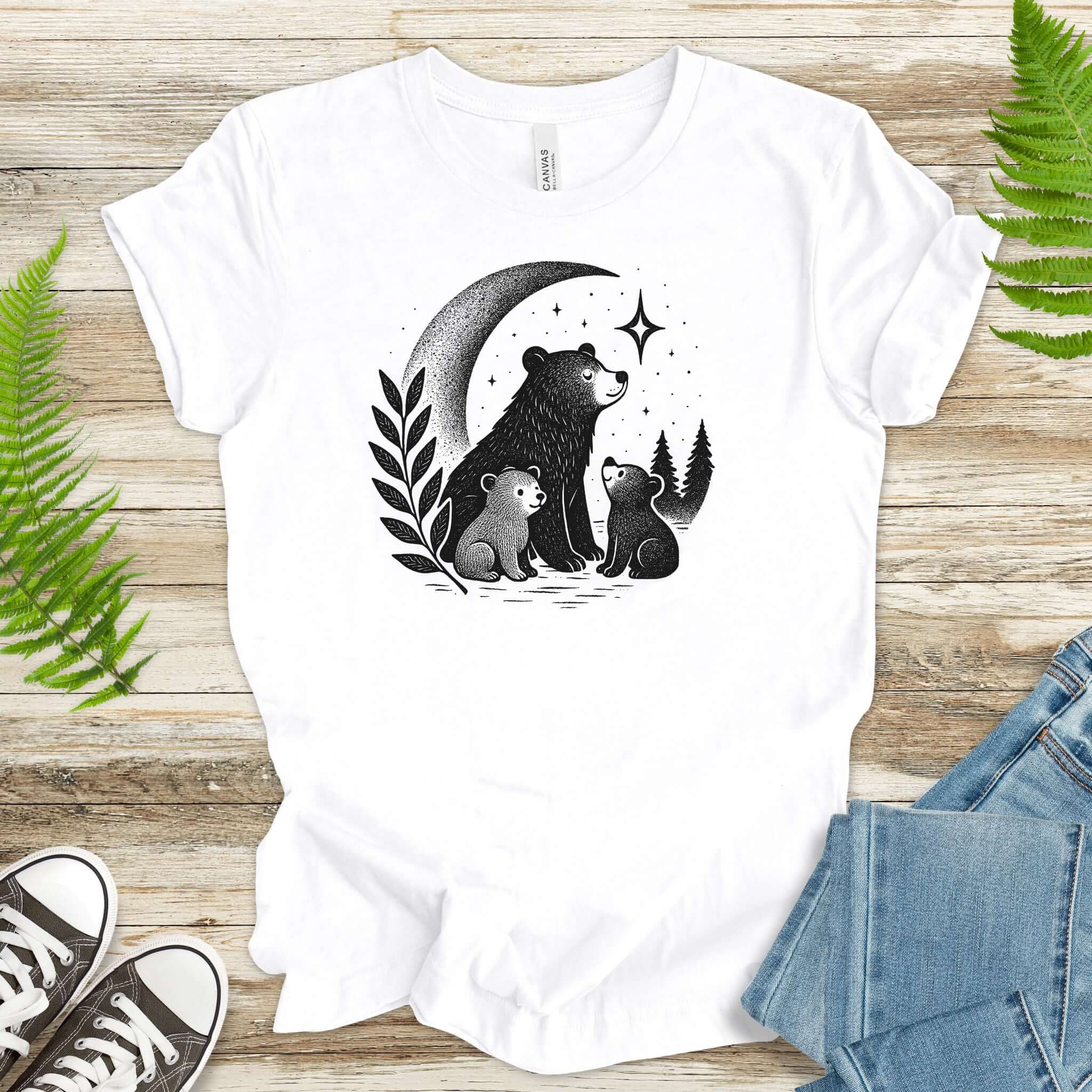Mother Bear & Cubs Moonlight T-Shirt