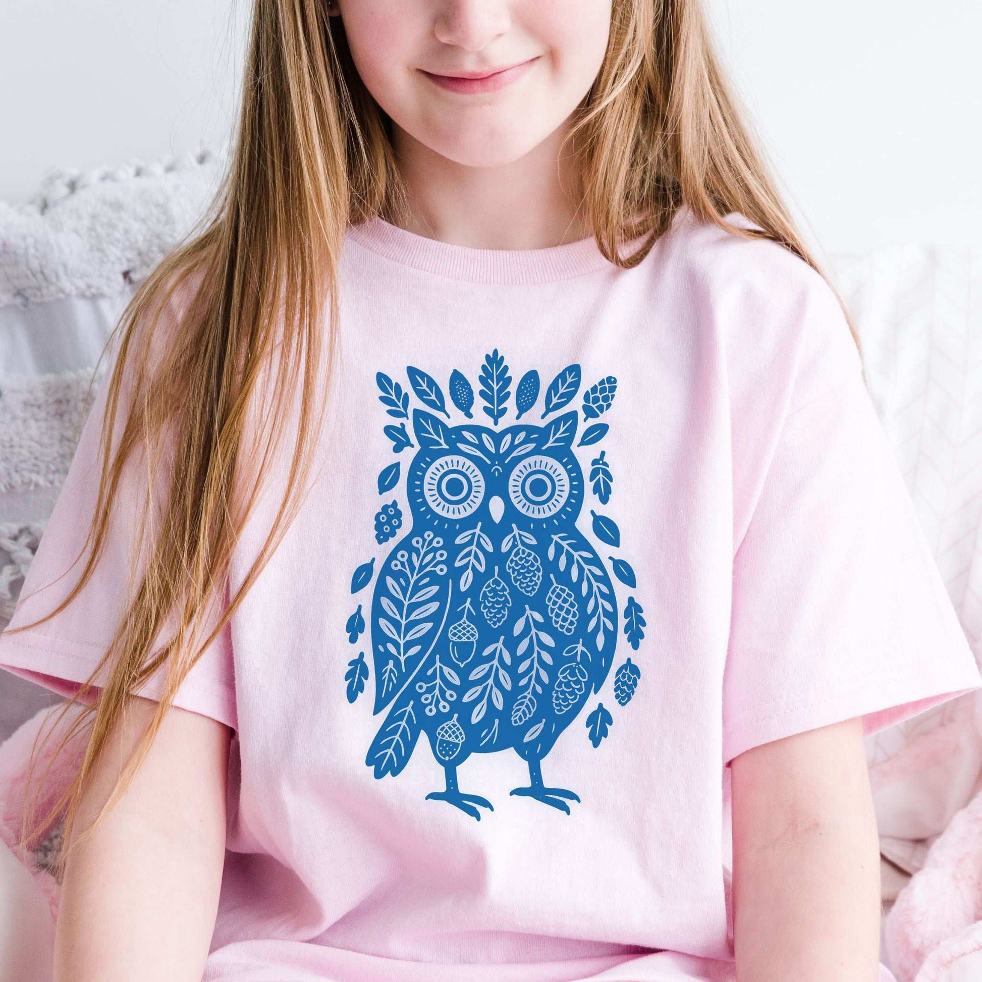 Owl Made of Nature Elements – Forest Wisdom Youth Tee