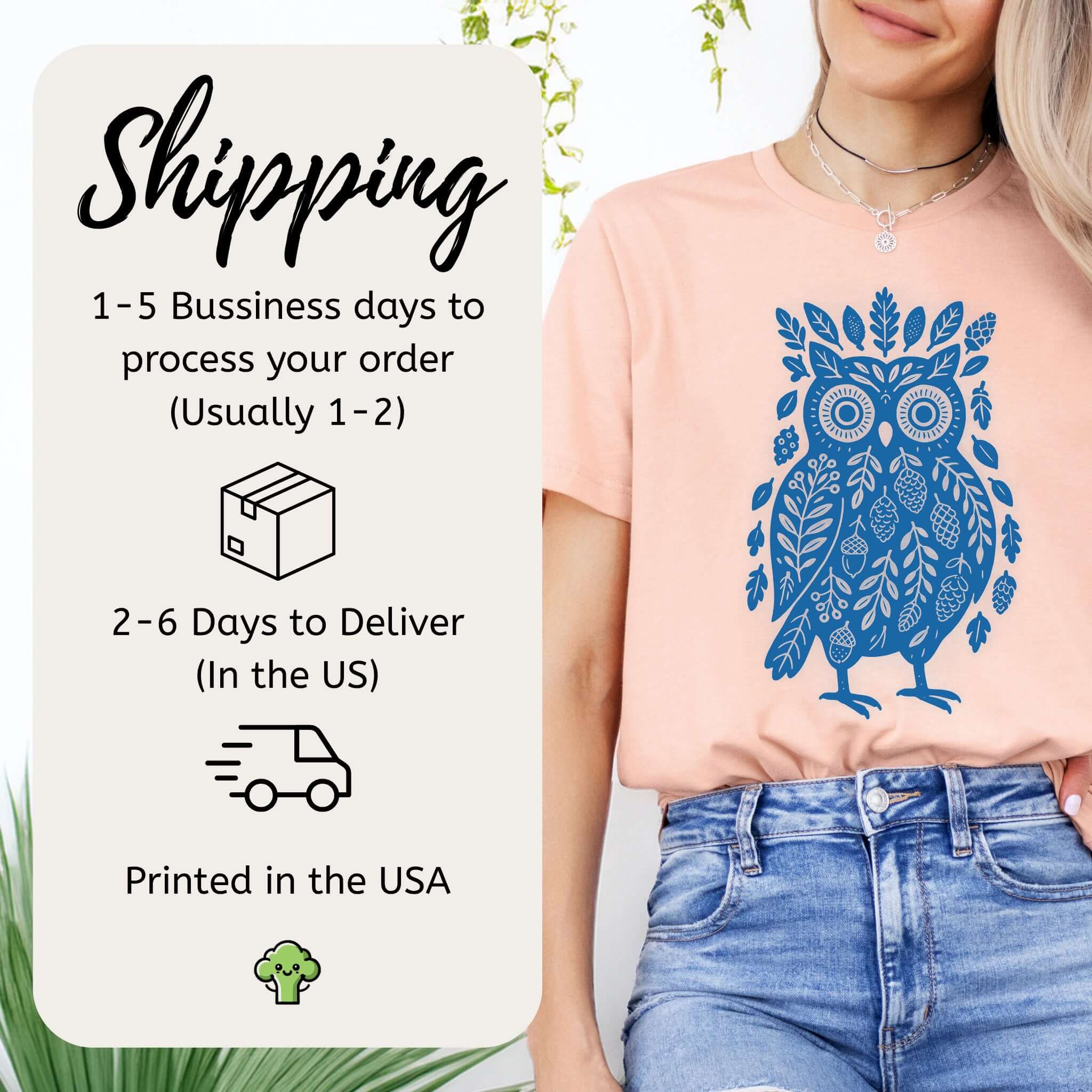 Owl Made of Nature Elements Forest T-Shirt