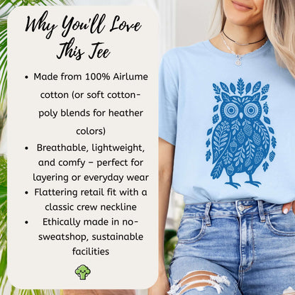 Owl Made of Nature Elements Forest T-Shirt
