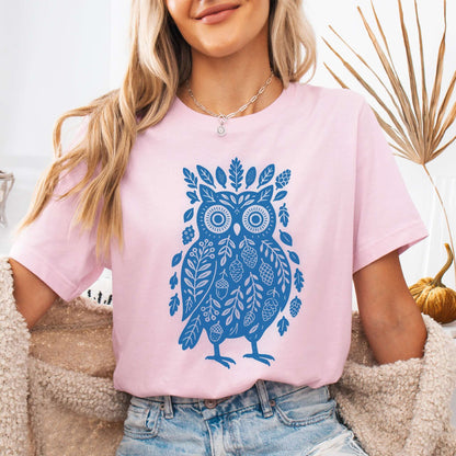 Owl Made of Nature Elements Forest T-Shirt
