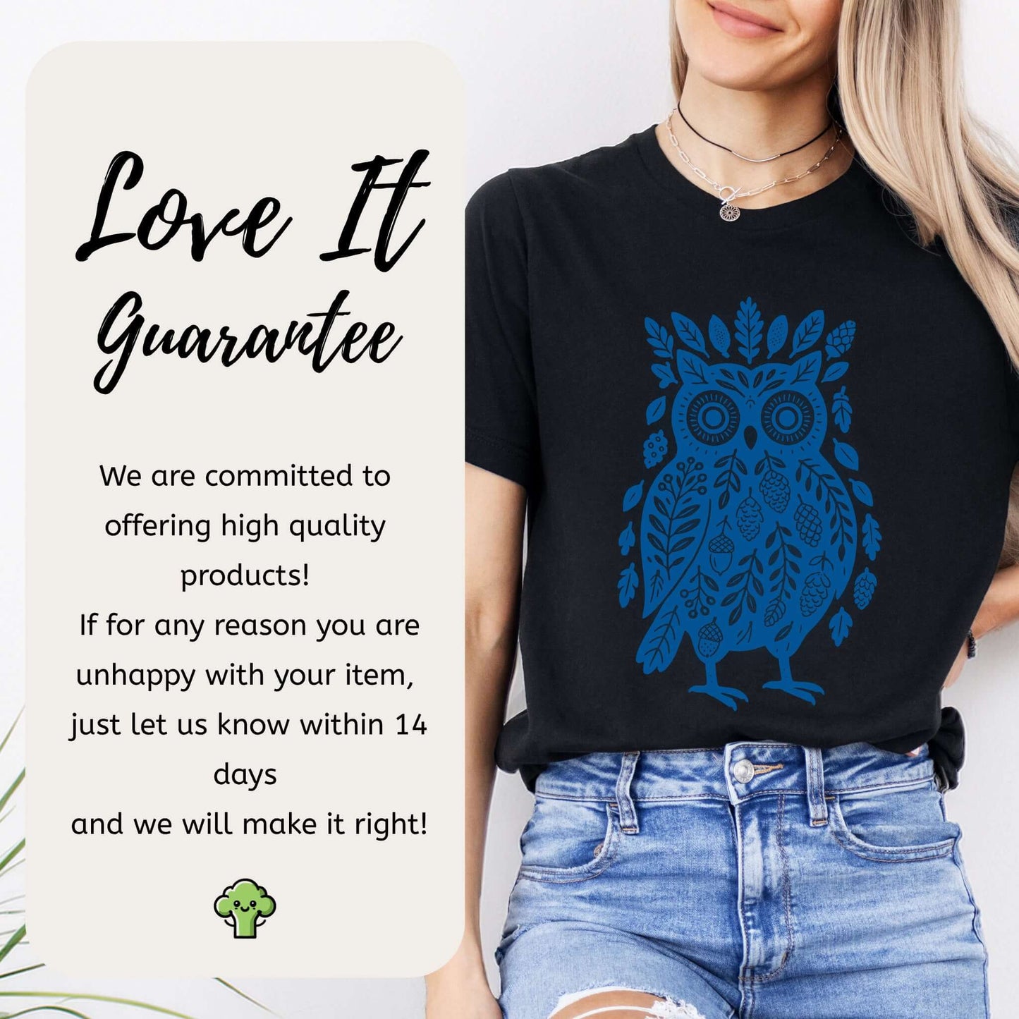 Owl Made of Nature Elements Forest T-Shirt