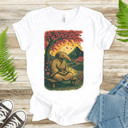 Zen Anteater T-Shirt – Meditating Animal & Cherry Blossom Tee
