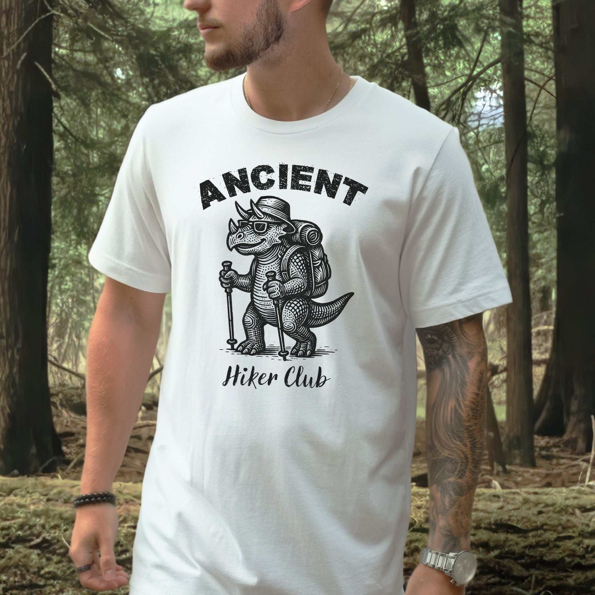 Ancient Hiker Club T-Shirt – Funny Dino Hiking Gift Tee