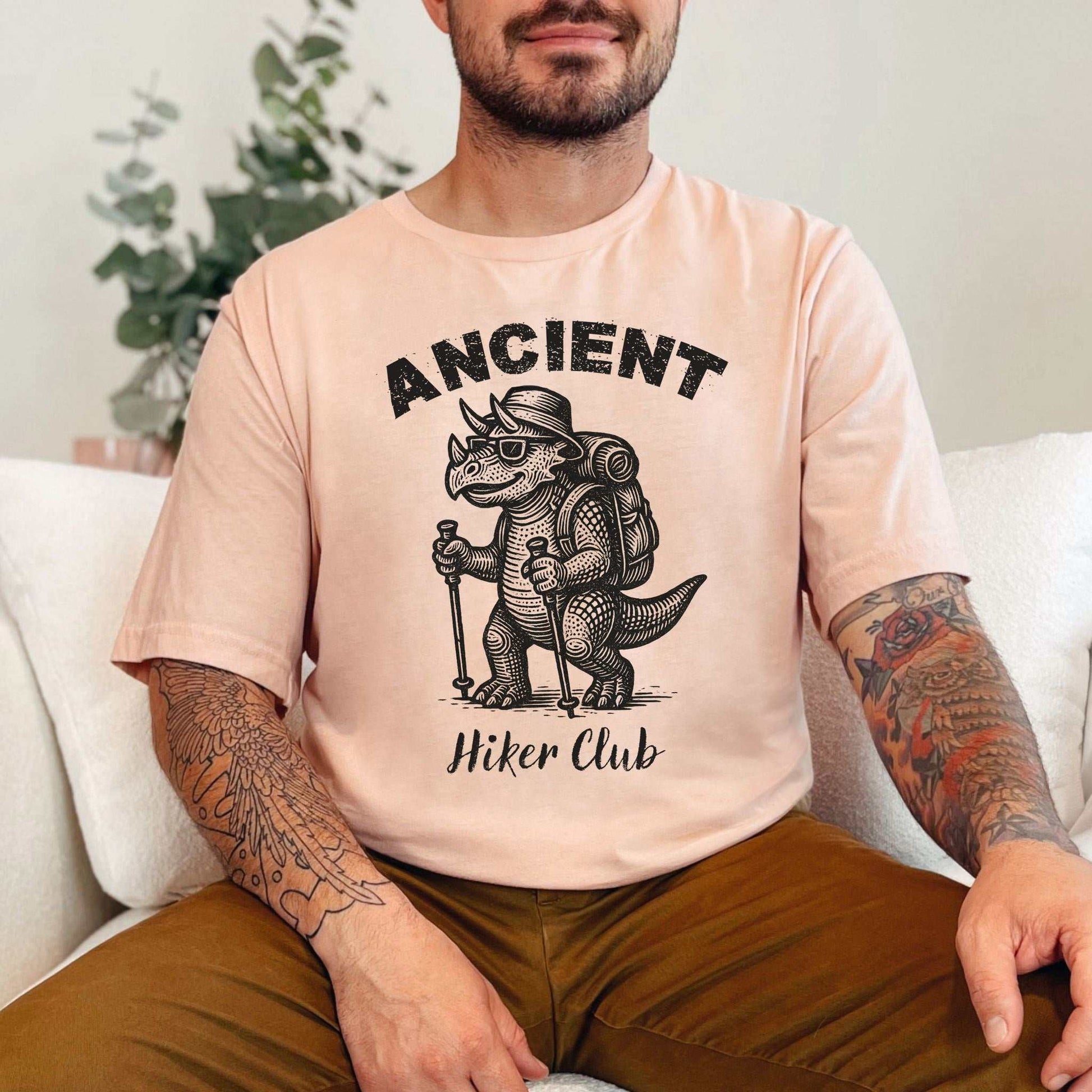 Ancient Hiker Club T-Shirt – Funny Dino Hiking Gift Tee