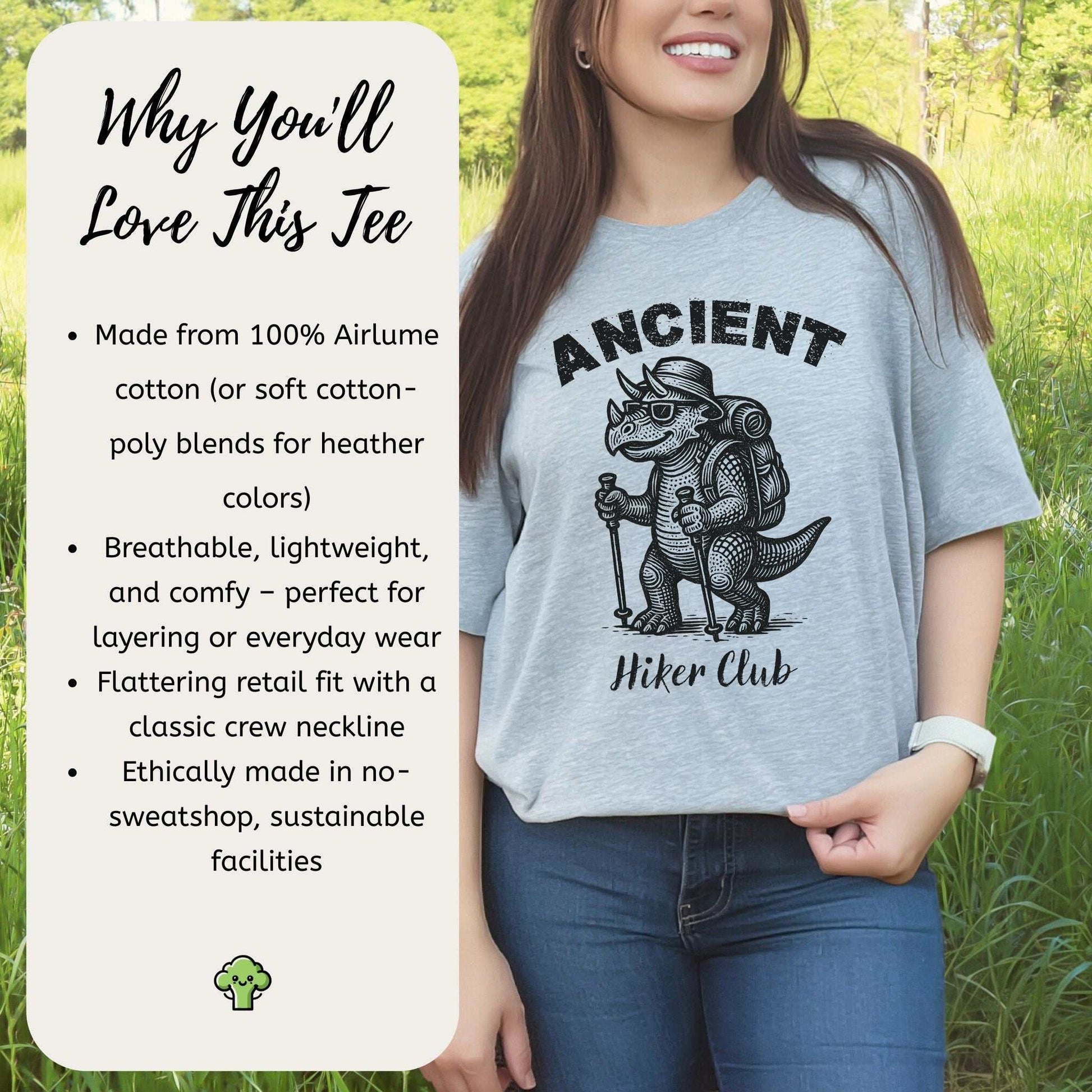 Ancient Hiker Club T-Shirt – Funny Dino Hiking Gift Tee