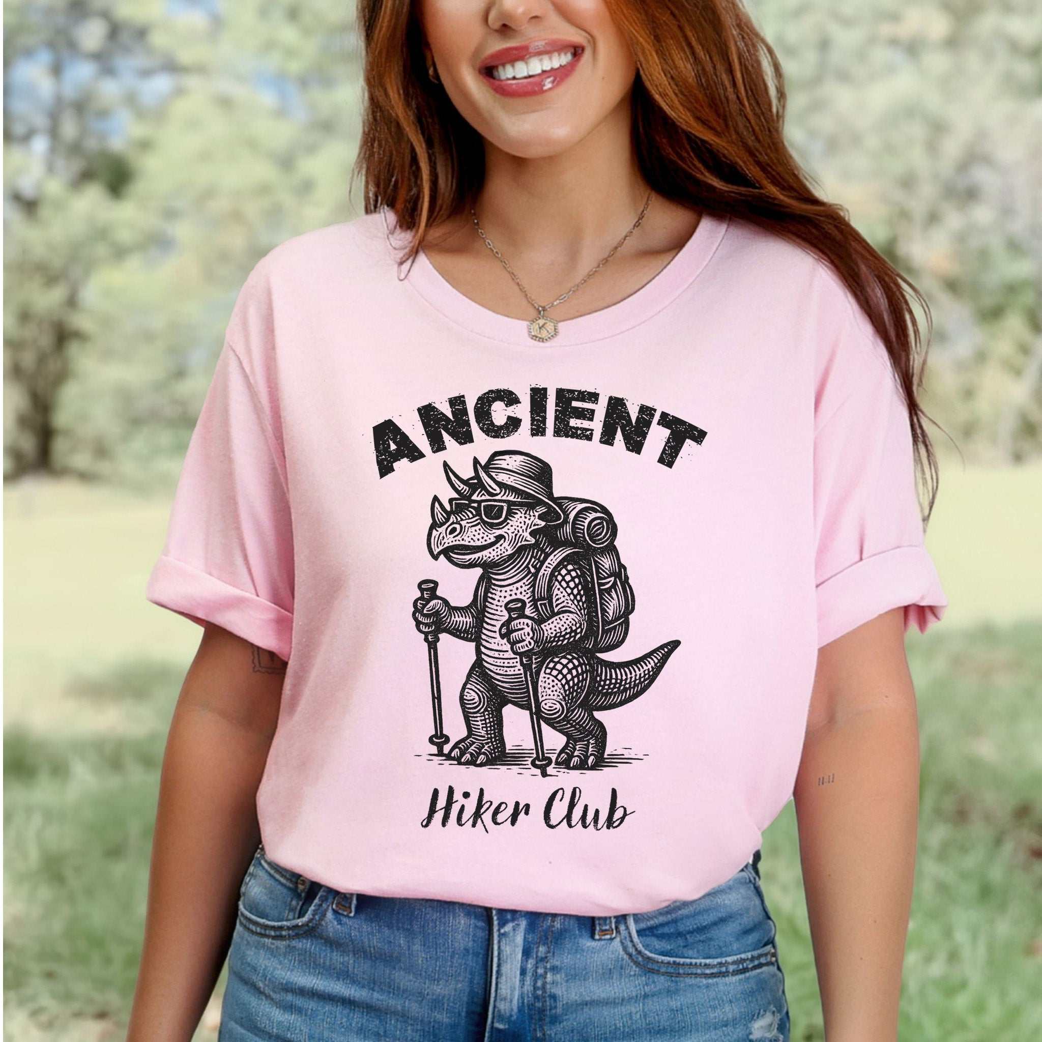 Ancient Hiker Club T-Shirt – Funny Dino Hiking Gift Tee