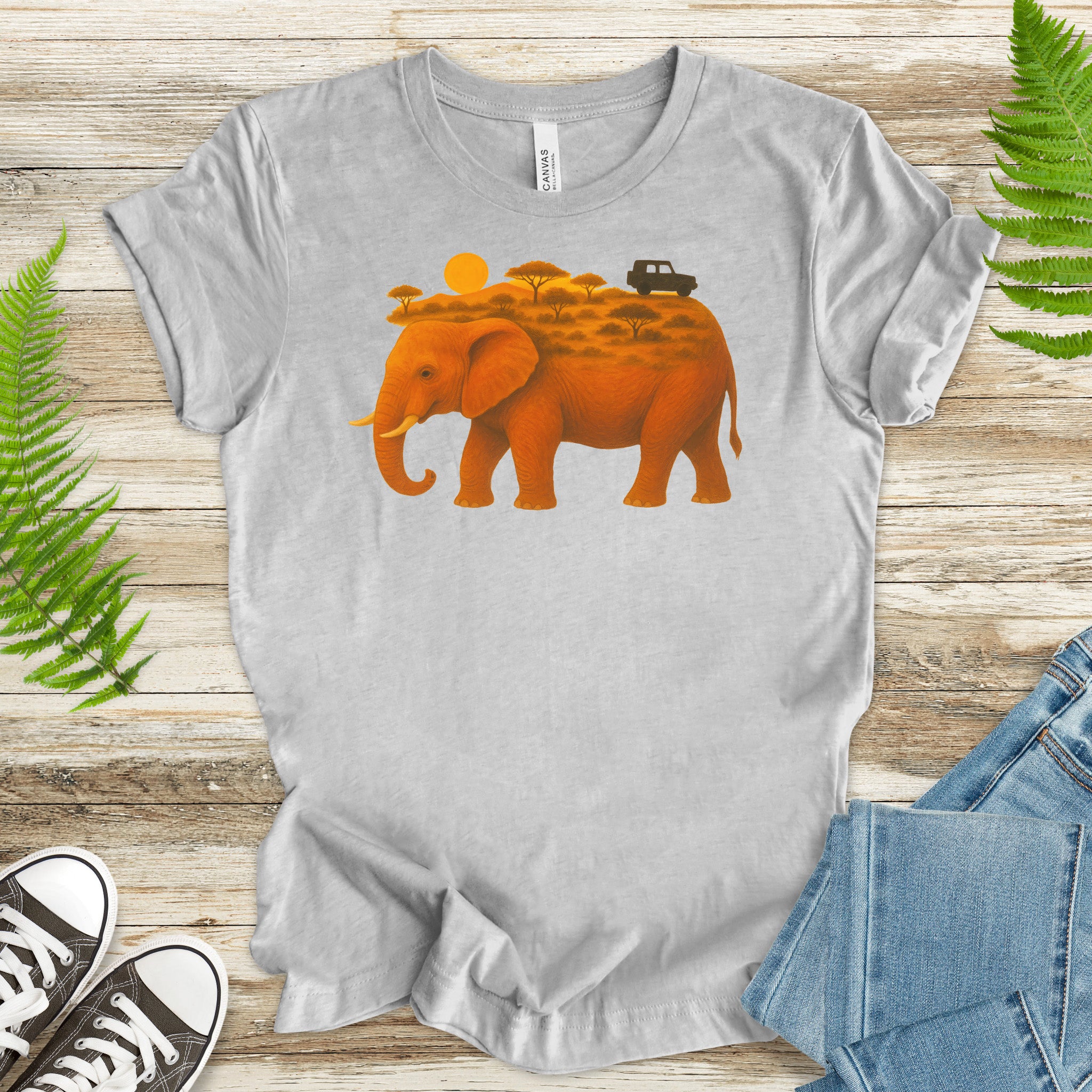 Savanna Elephant Safari T-Shirt – Vintage Wildlife Travel Tee