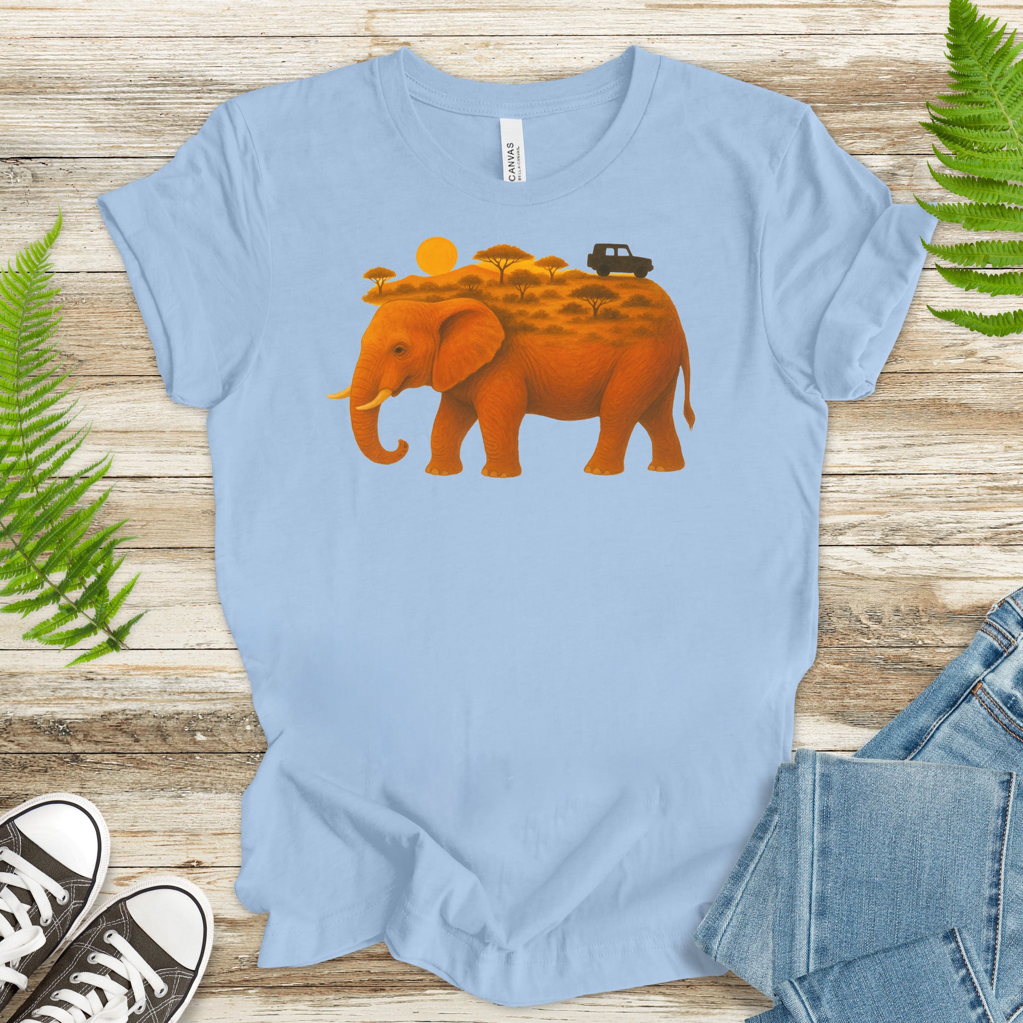 Savanna Elephant Safari T-Shirt – Vintage Wildlife Travel Tee