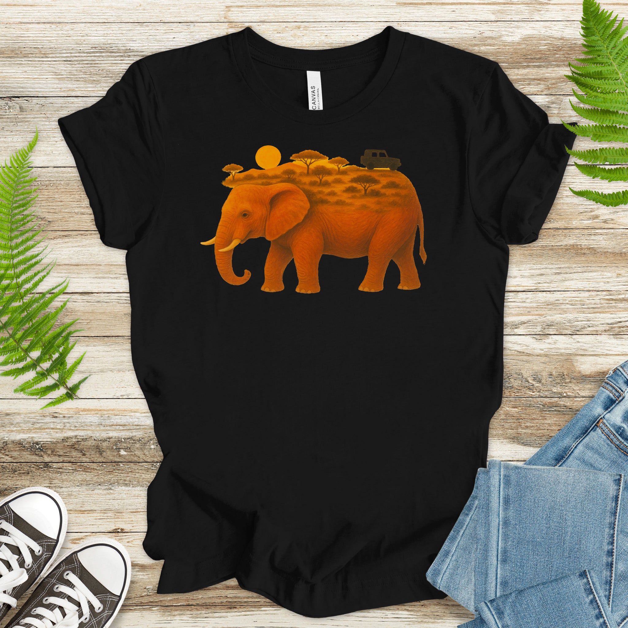 Savanna Elephant Safari T-Shirt – Vintage Wildlife Travel Tee