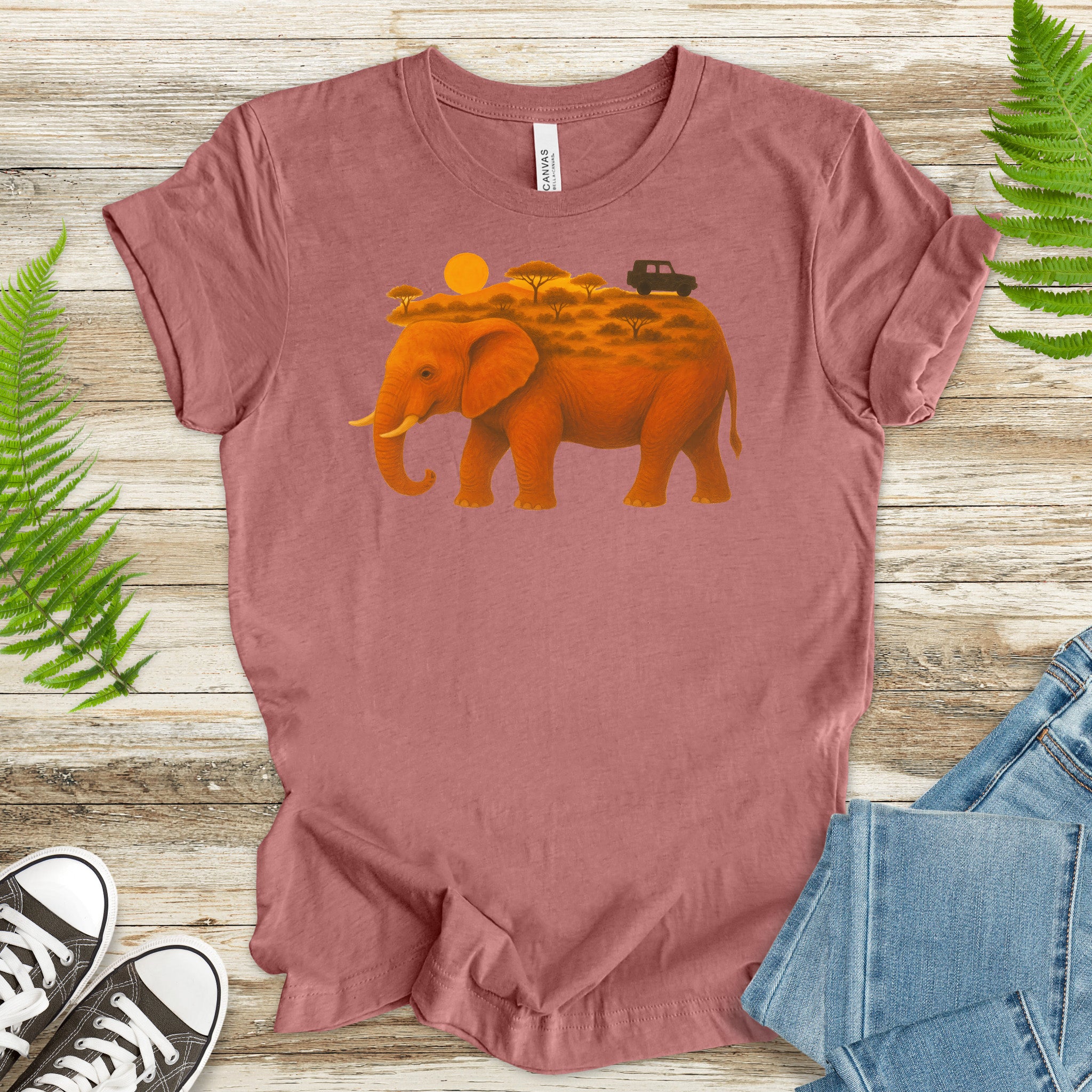 Savanna Elephant Safari T-Shirt – Vintage Wildlife Travel Tee