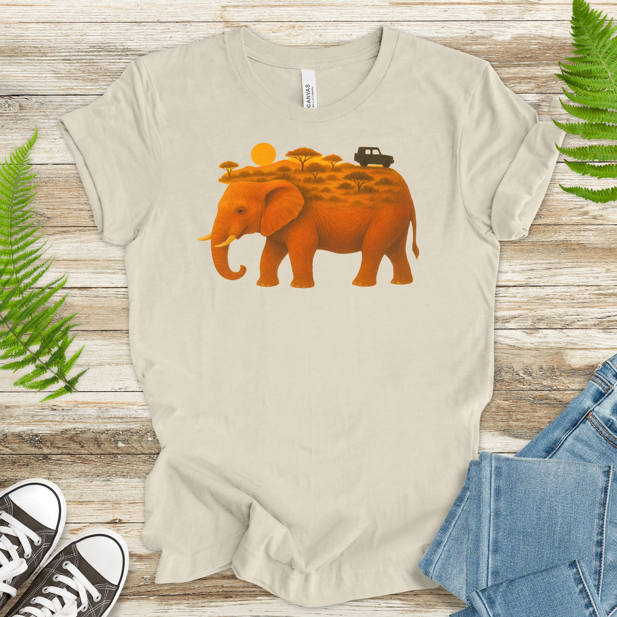Savanna Elephant Safari T-Shirt – Vintage Wildlife Travel Tee