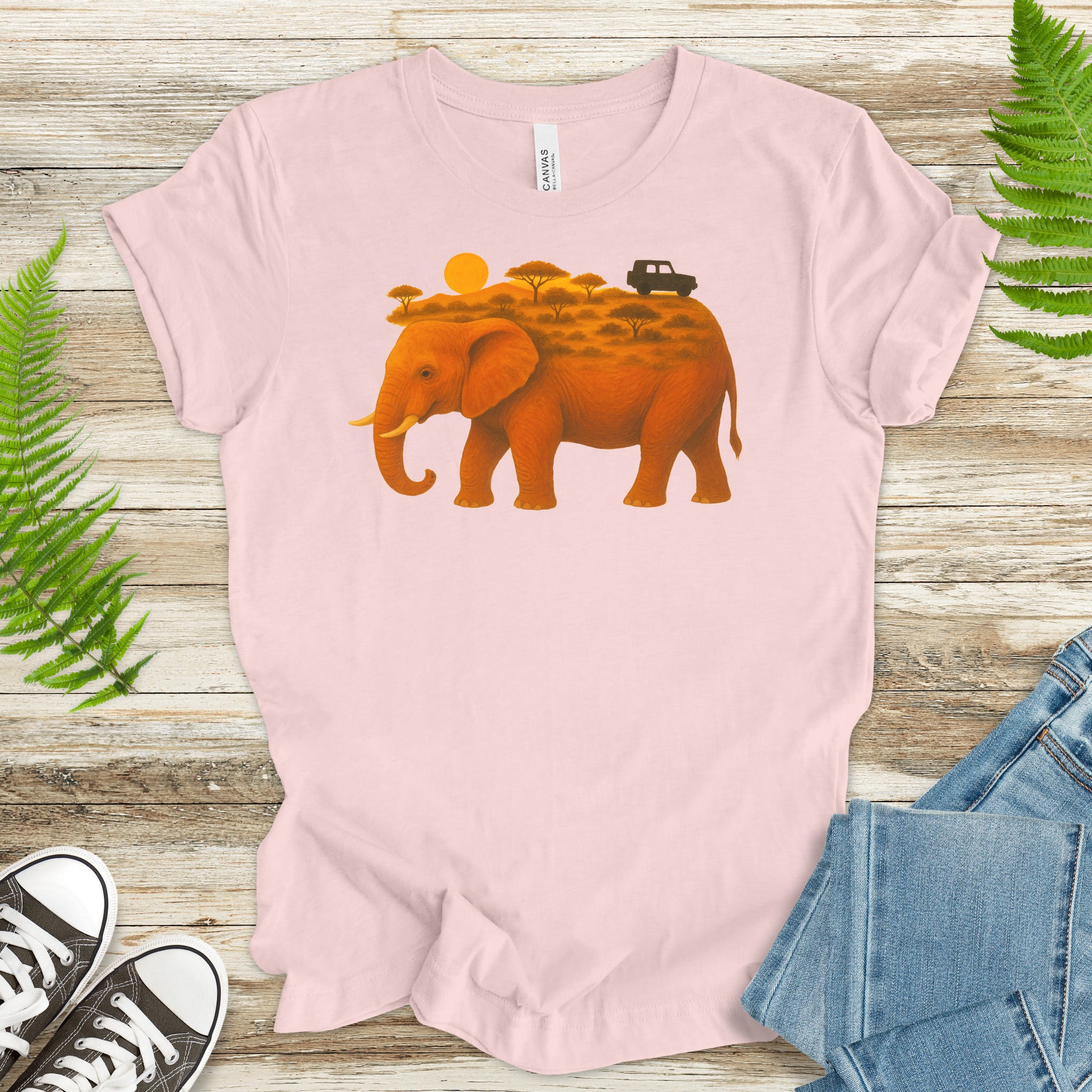 Savanna Elephant Safari T-Shirt – Vintage Wildlife Travel Tee