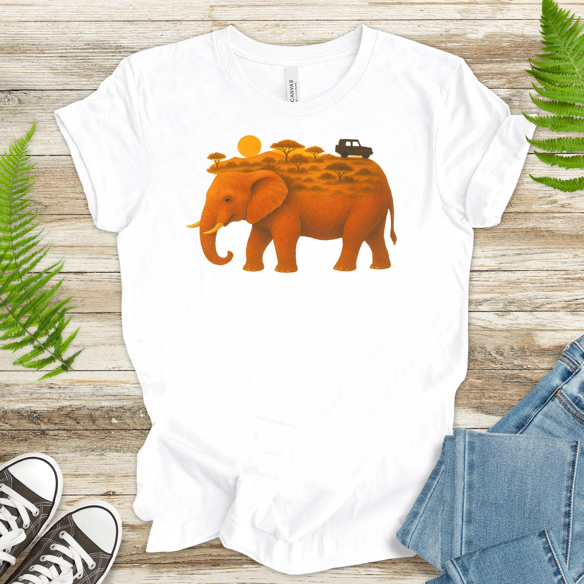 Savanna Elephant Safari T-Shirt – Vintage Wildlife Travel Tee