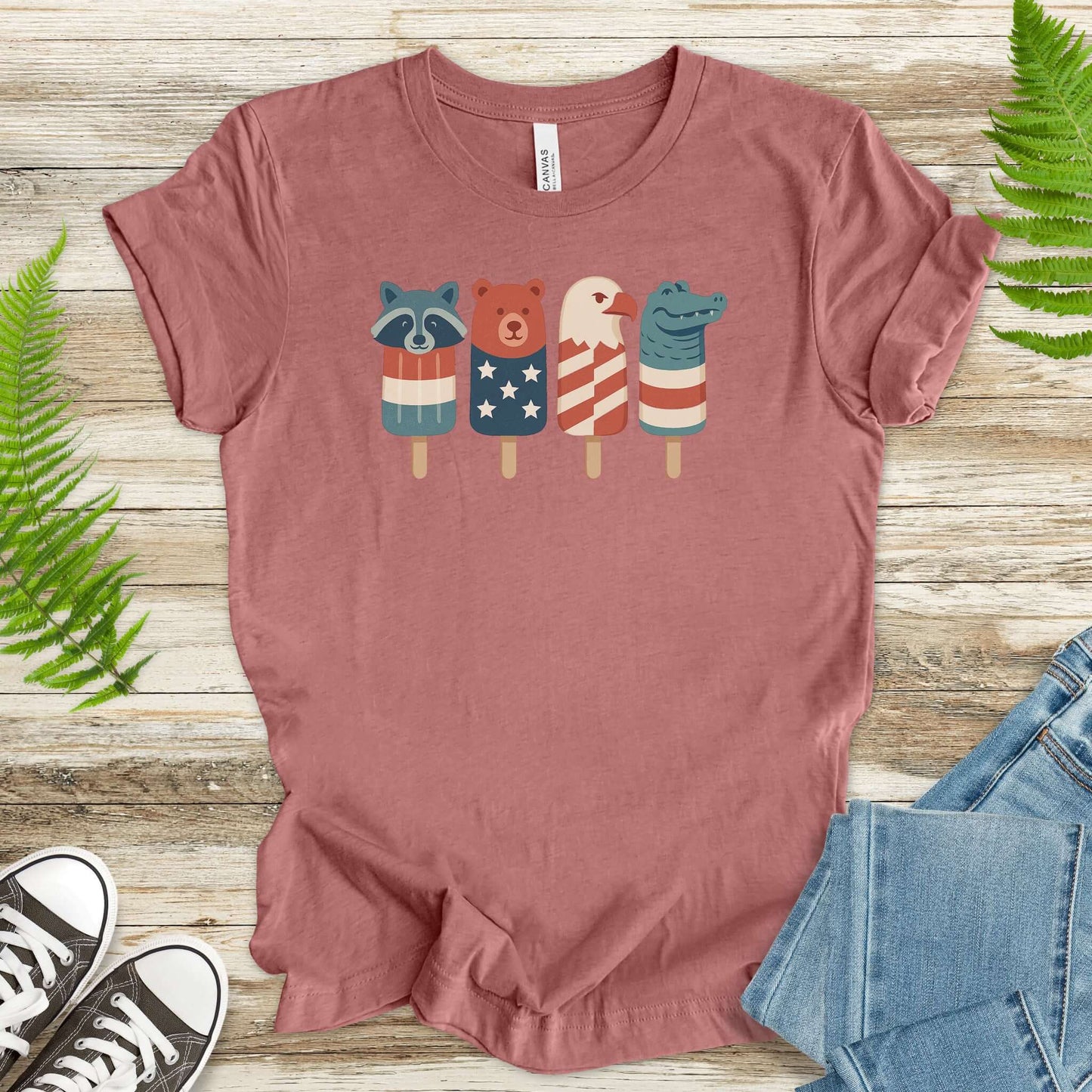 Patriotic Animal Popsicle T-Shirt – Funny 4th of July Ice Pop Tee