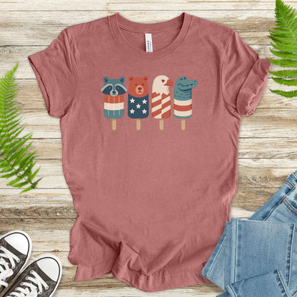 Patriotic Animal Popsicle T-Shirt – Funny 4th of July Ice Pop Tee