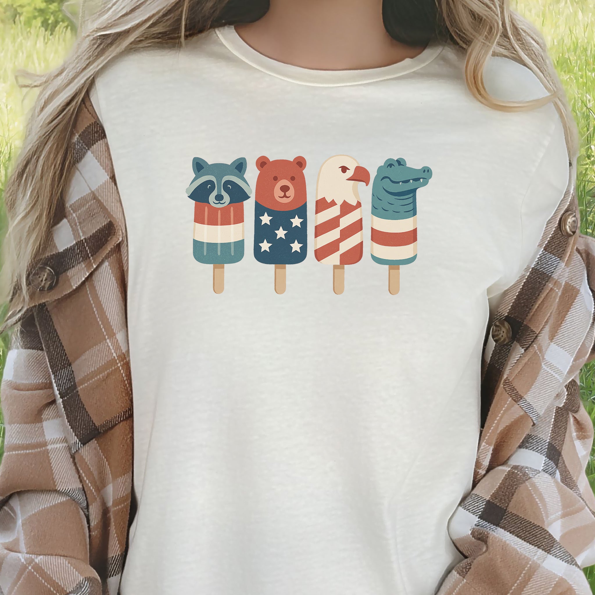 Patriotic Animal Popsicle T-Shirt – Funny 4th of July Ice Pop Tee
