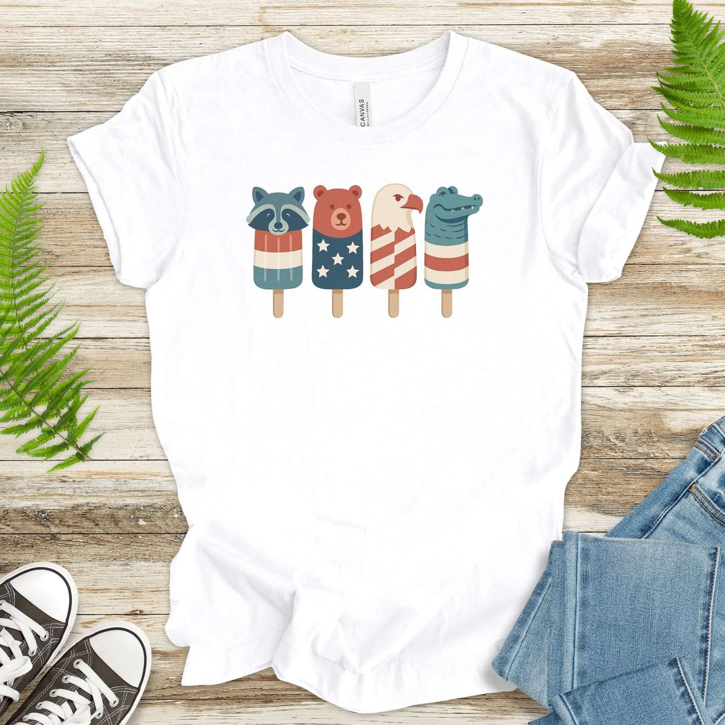 Patriotic Animal Popsicle T-Shirt – Funny 4th of July Ice Pop Tee