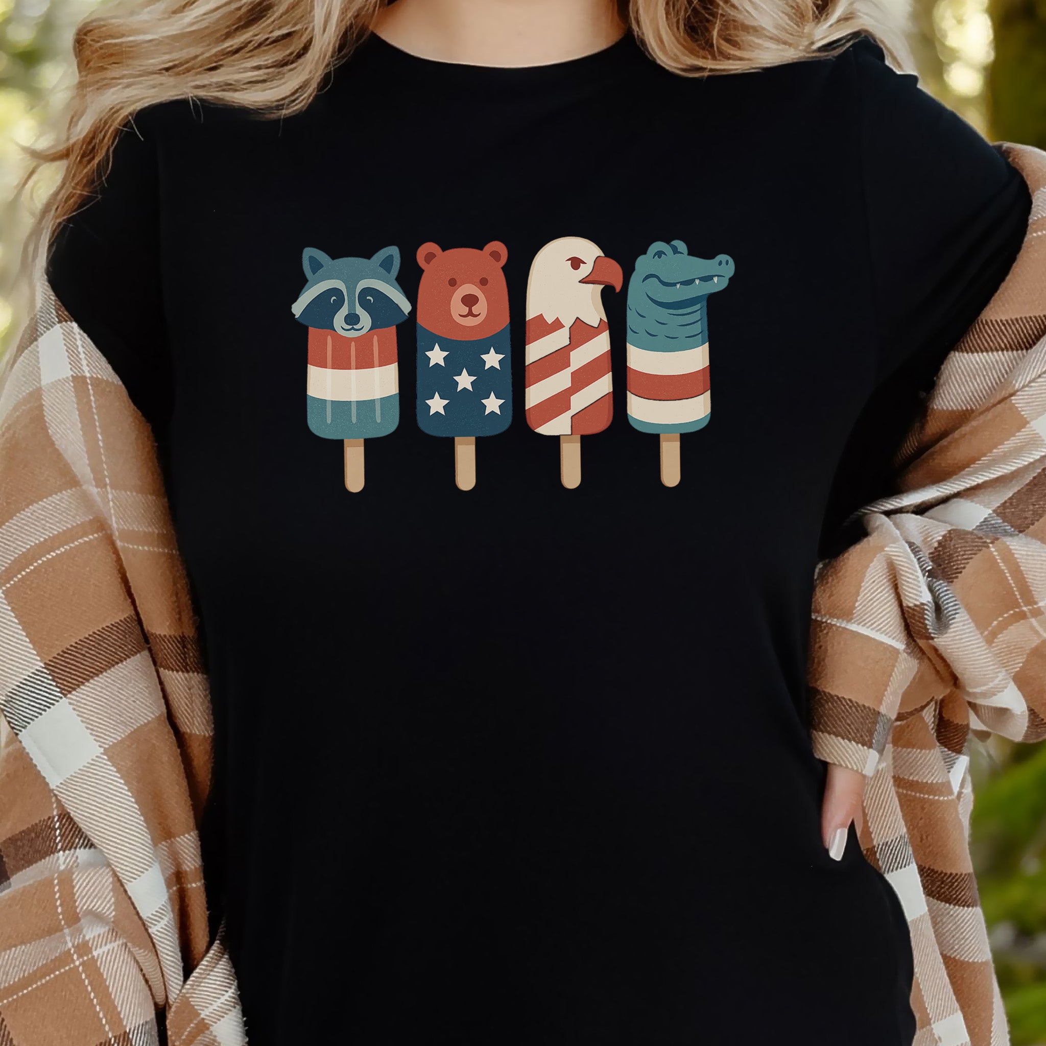 Patriotic Animal Popsicle T-Shirt – Funny 4th of July Ice Pop Tee