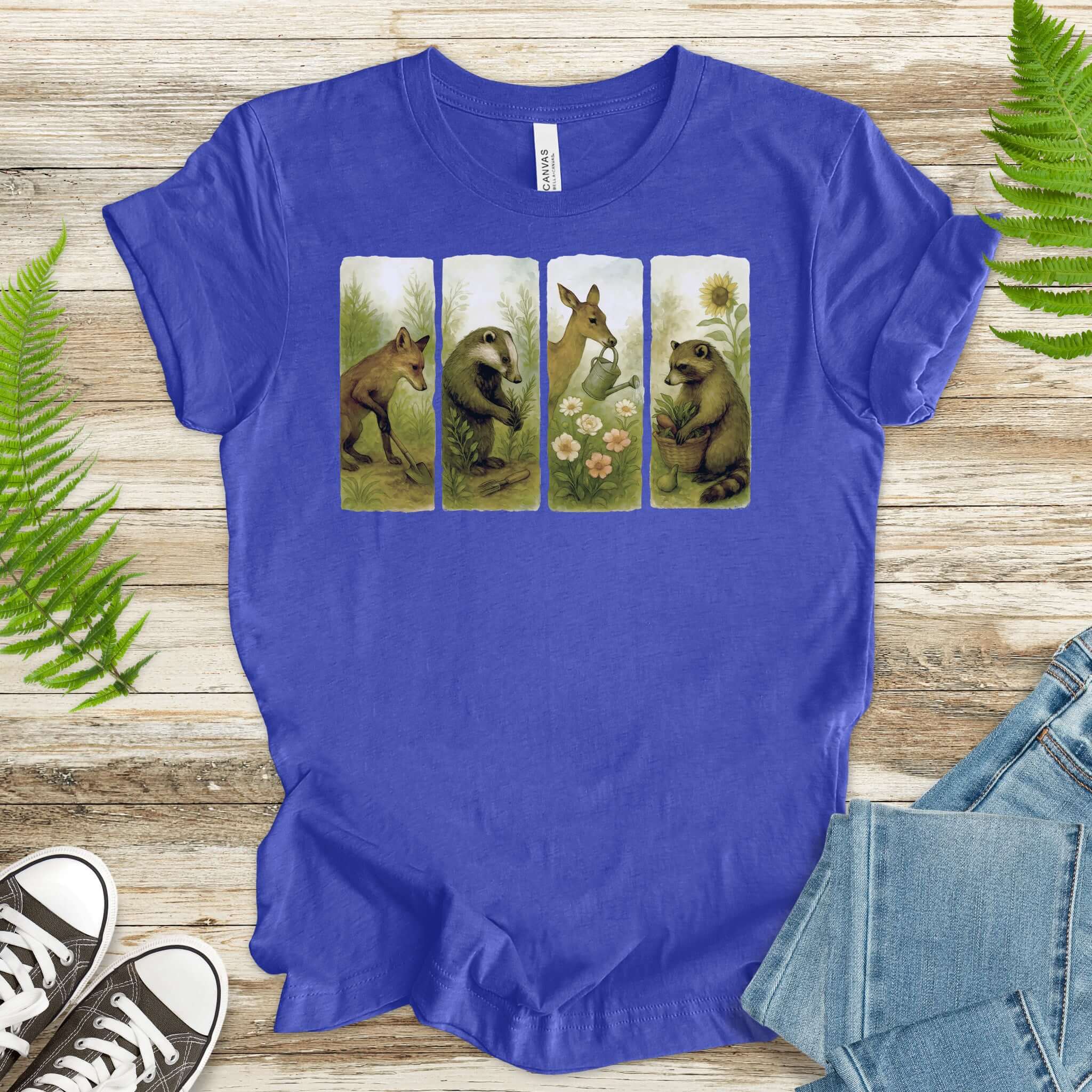 Woodland Garden Club T-Shirt – Watercolor Animal Gardening Tee