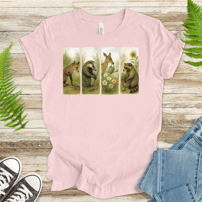 Woodland Garden Club T-Shirt – Watercolor Animal Gardening Tee