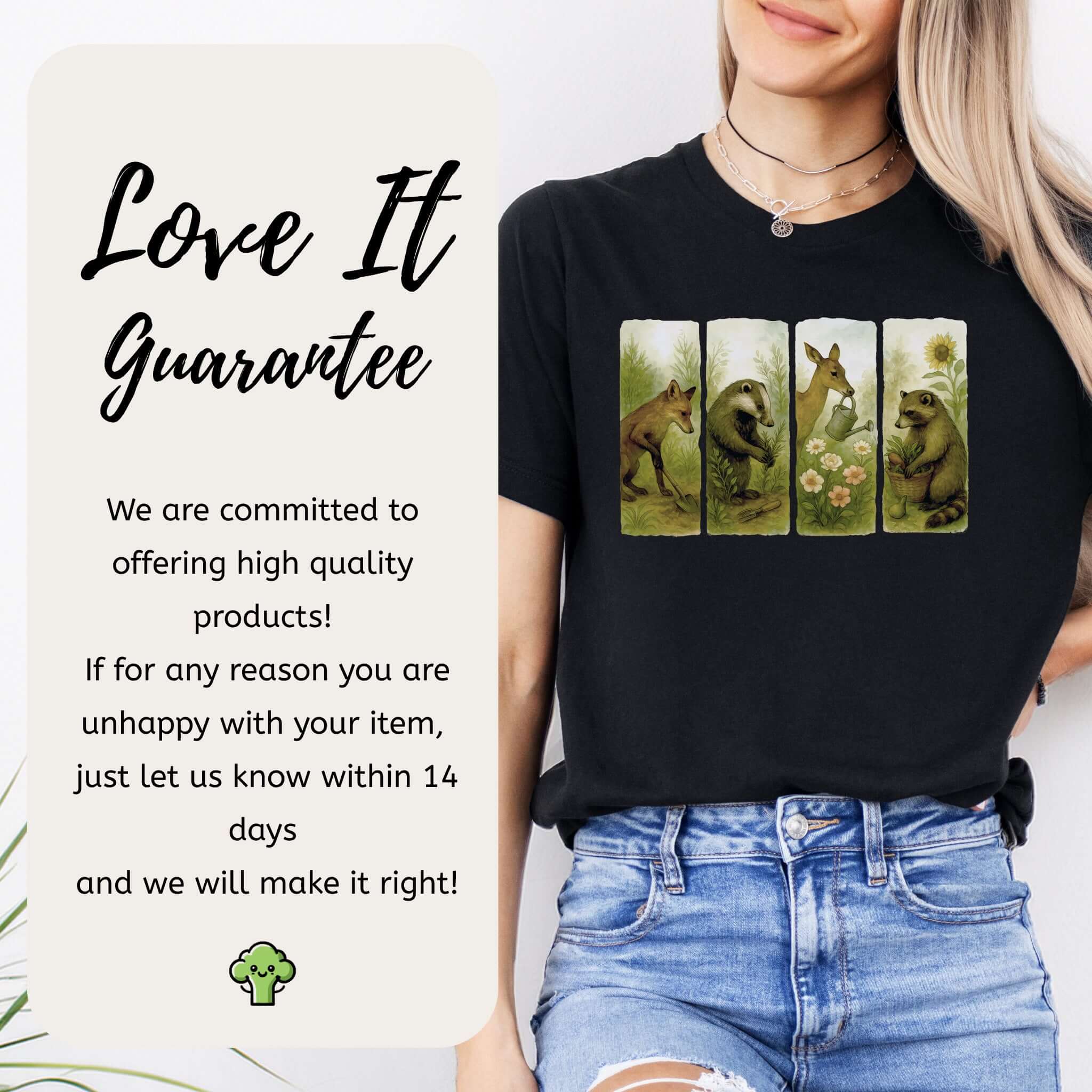Woodland Garden Club T-Shirt – Watercolor Animal Gardening Tee