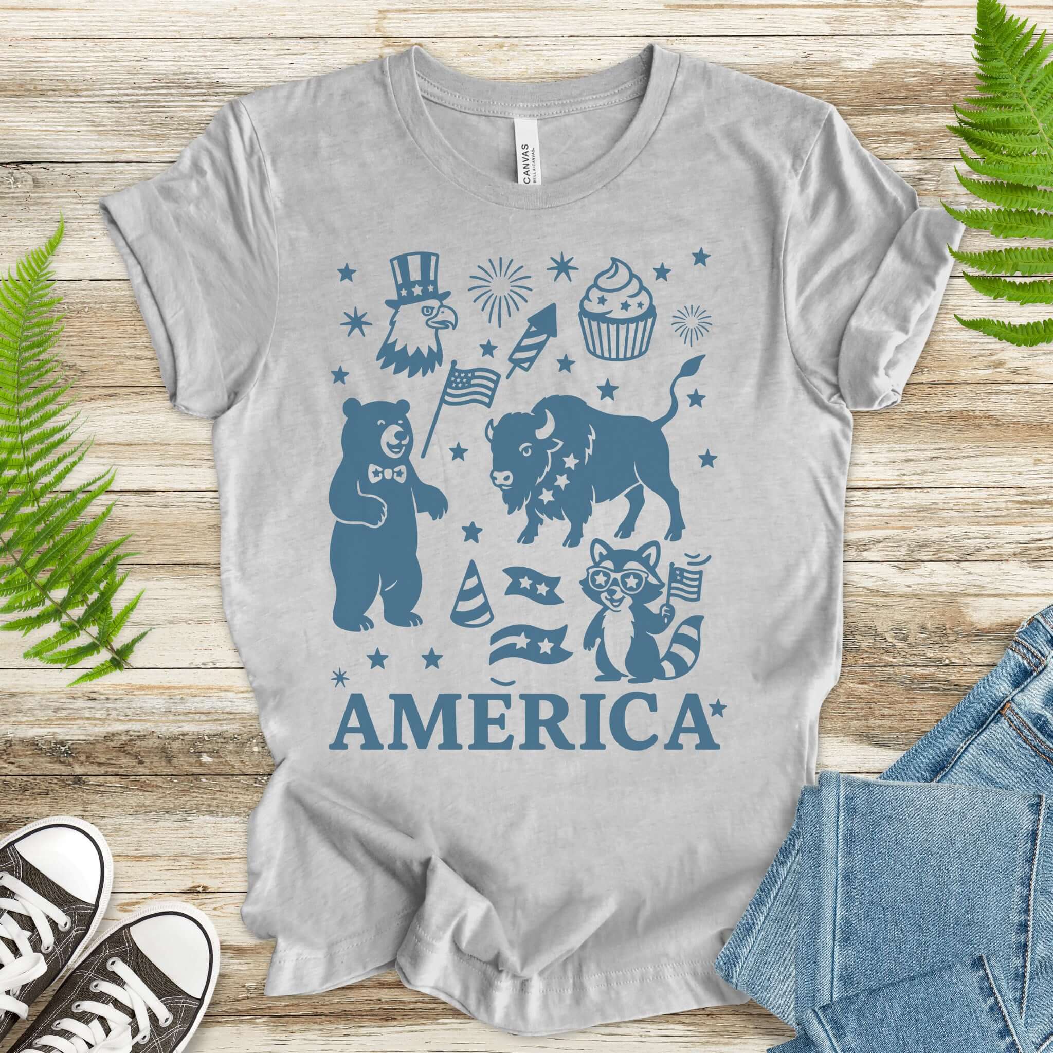 4th of July Funny Animal Party T-Shirt