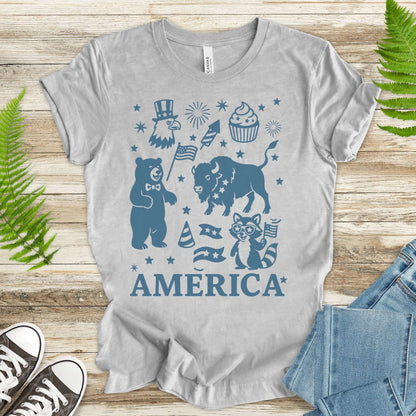 4th of July Funny Animal Party T-Shirt