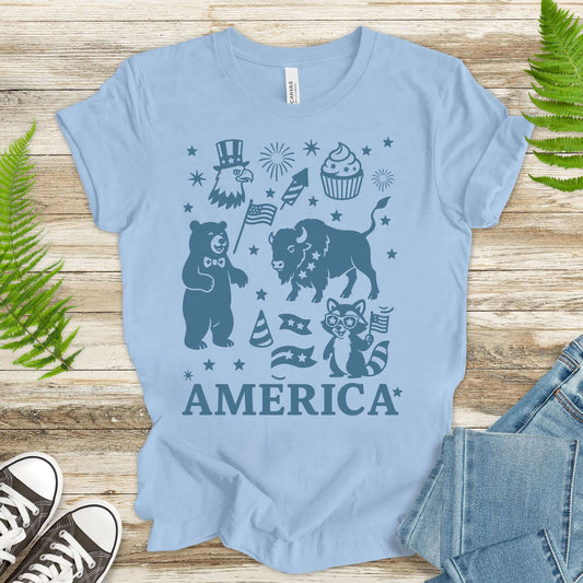 4th of July Funny Animal Party T-Shirt