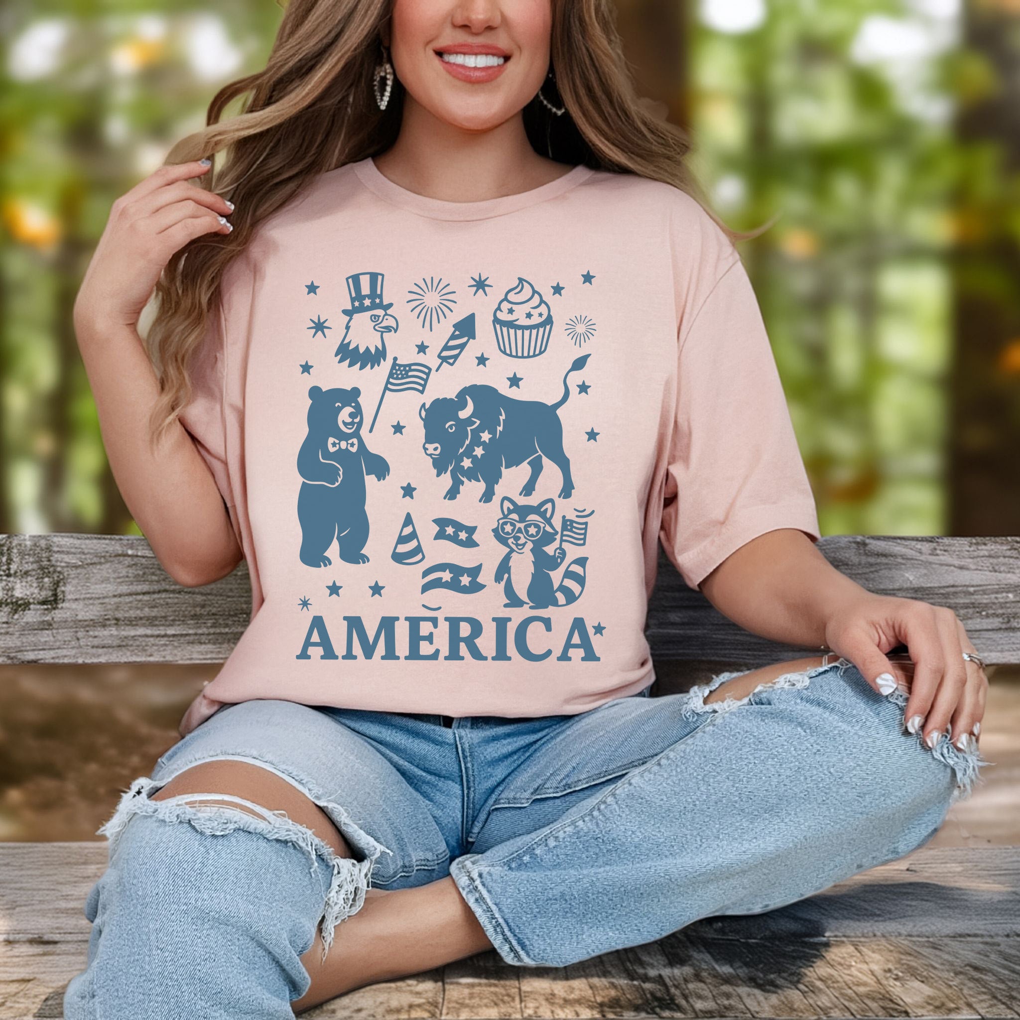 4th of July Funny Animal Party T-Shirt