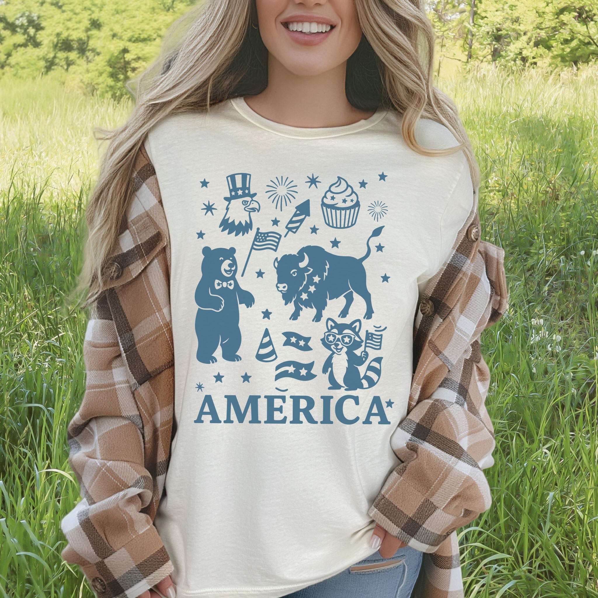 4th of July Funny Animal Party T-Shirt