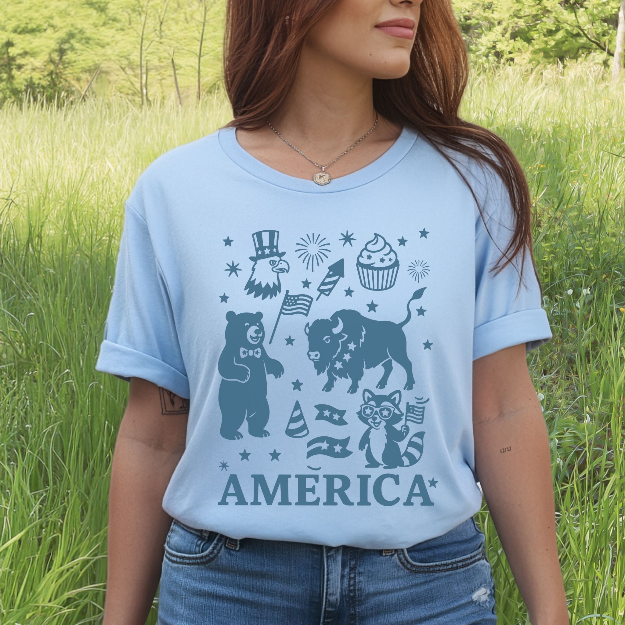 4th of July Funny Animal Party T-Shirt