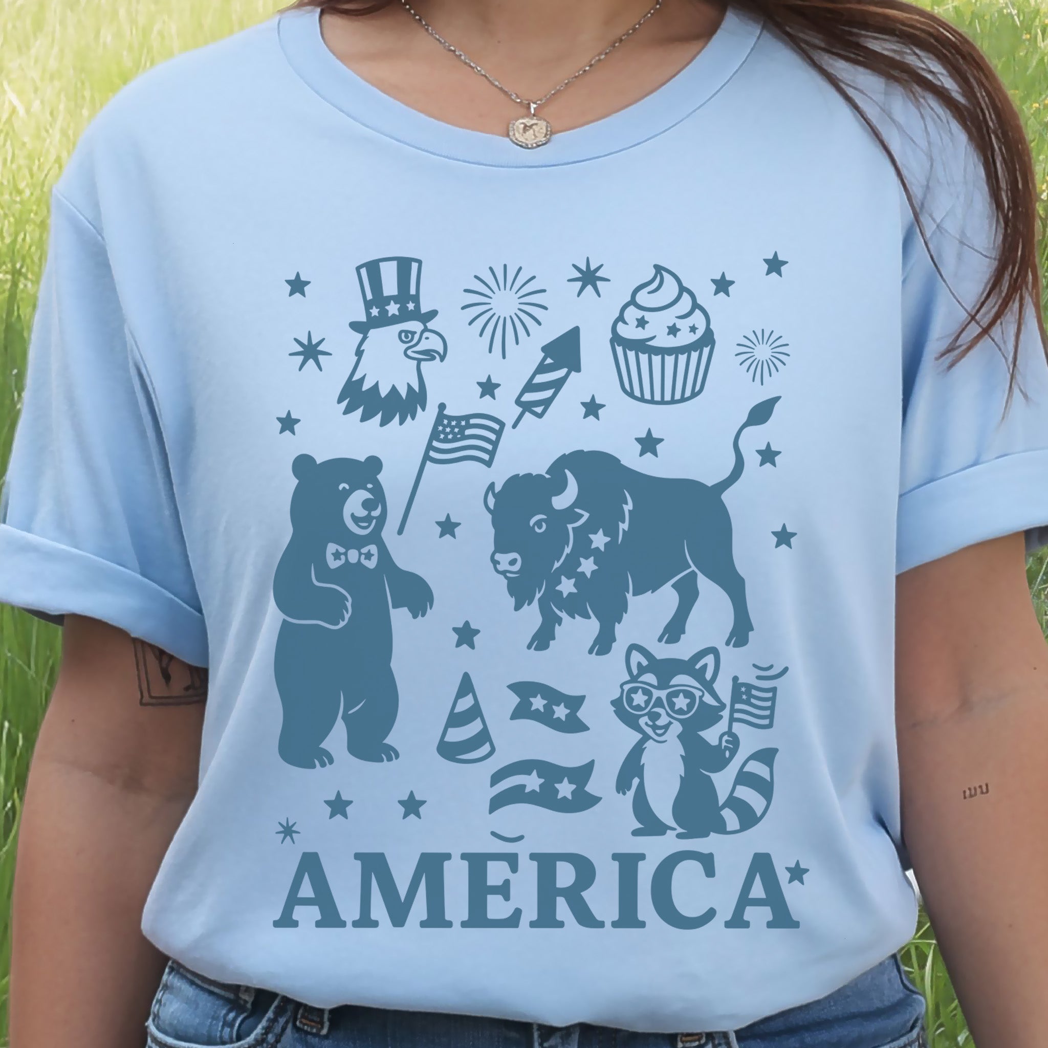 4th of July Funny Animal Party T-Shirt