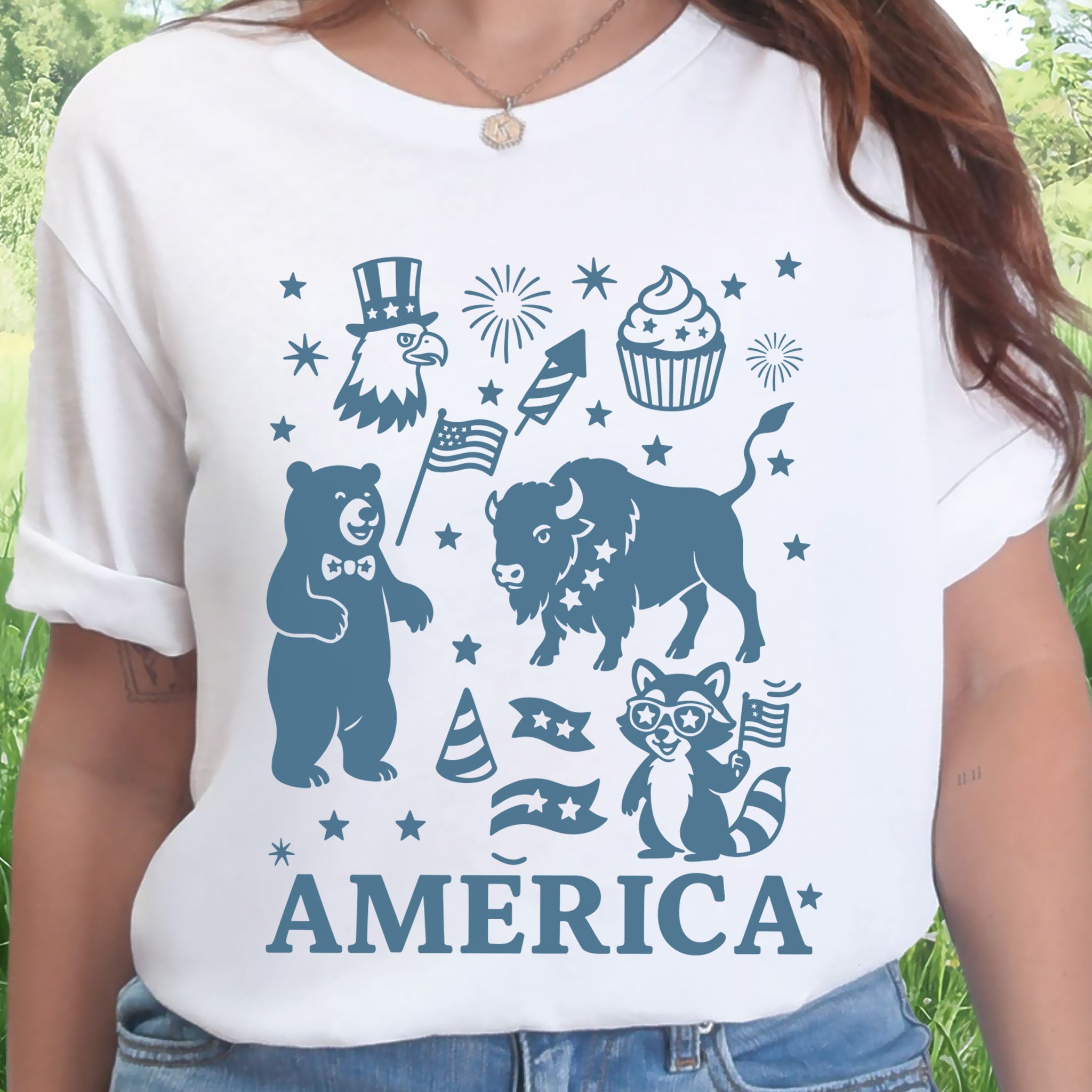 4th of July Funny Animal Party T-Shirt