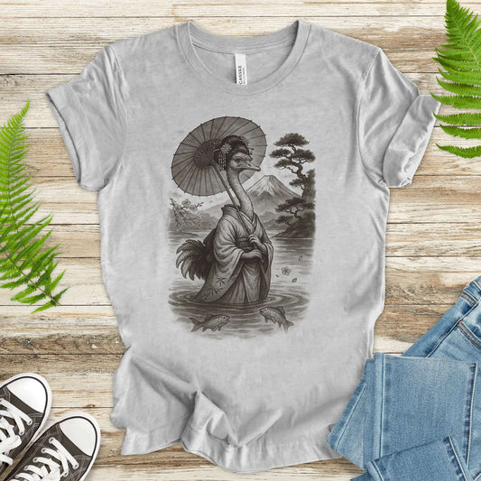 Ostrich Geisha T-Shirt – Vintage Japanese Bird Lover Tee