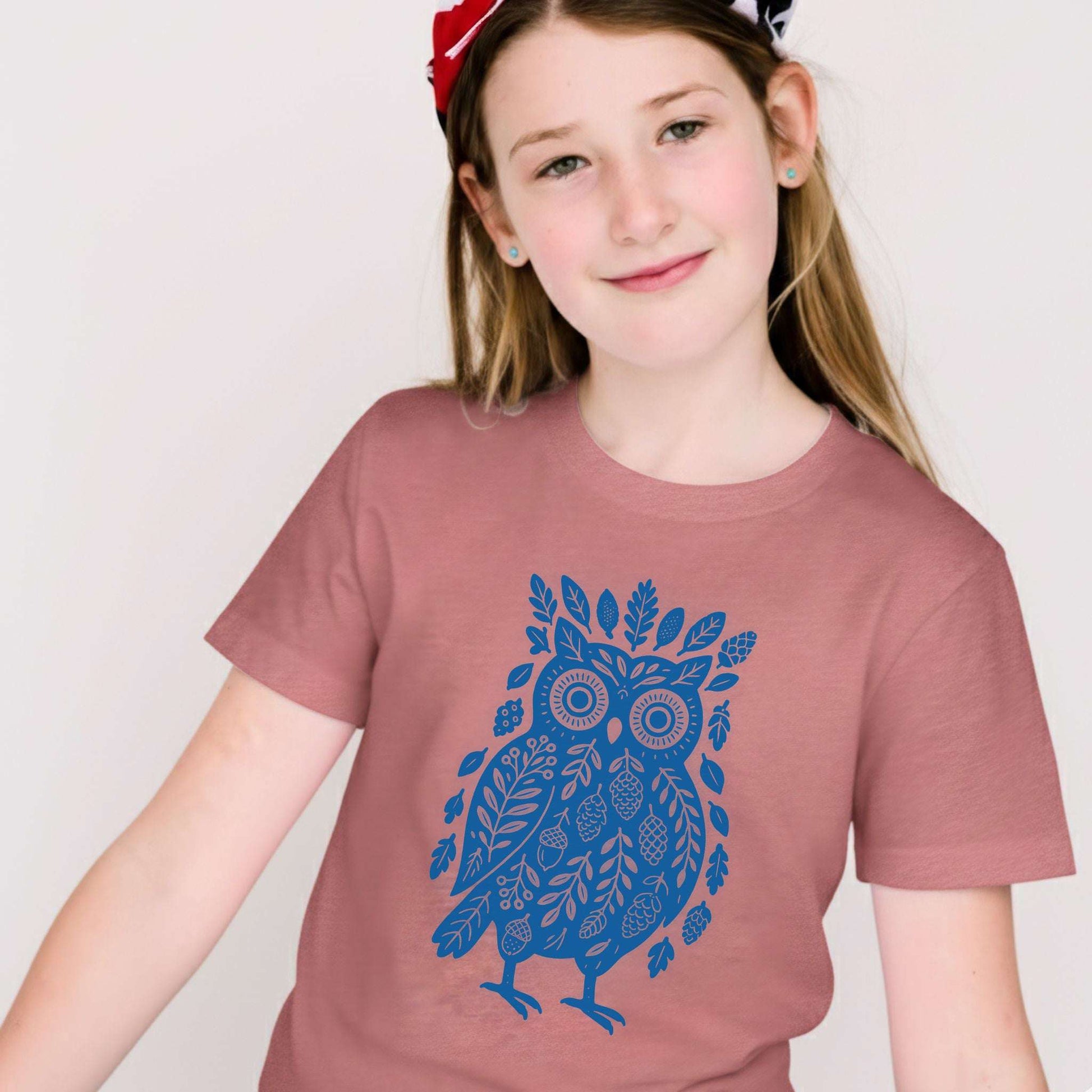 Owl Made of Nature Elements – Forest Wisdom Youth Tee