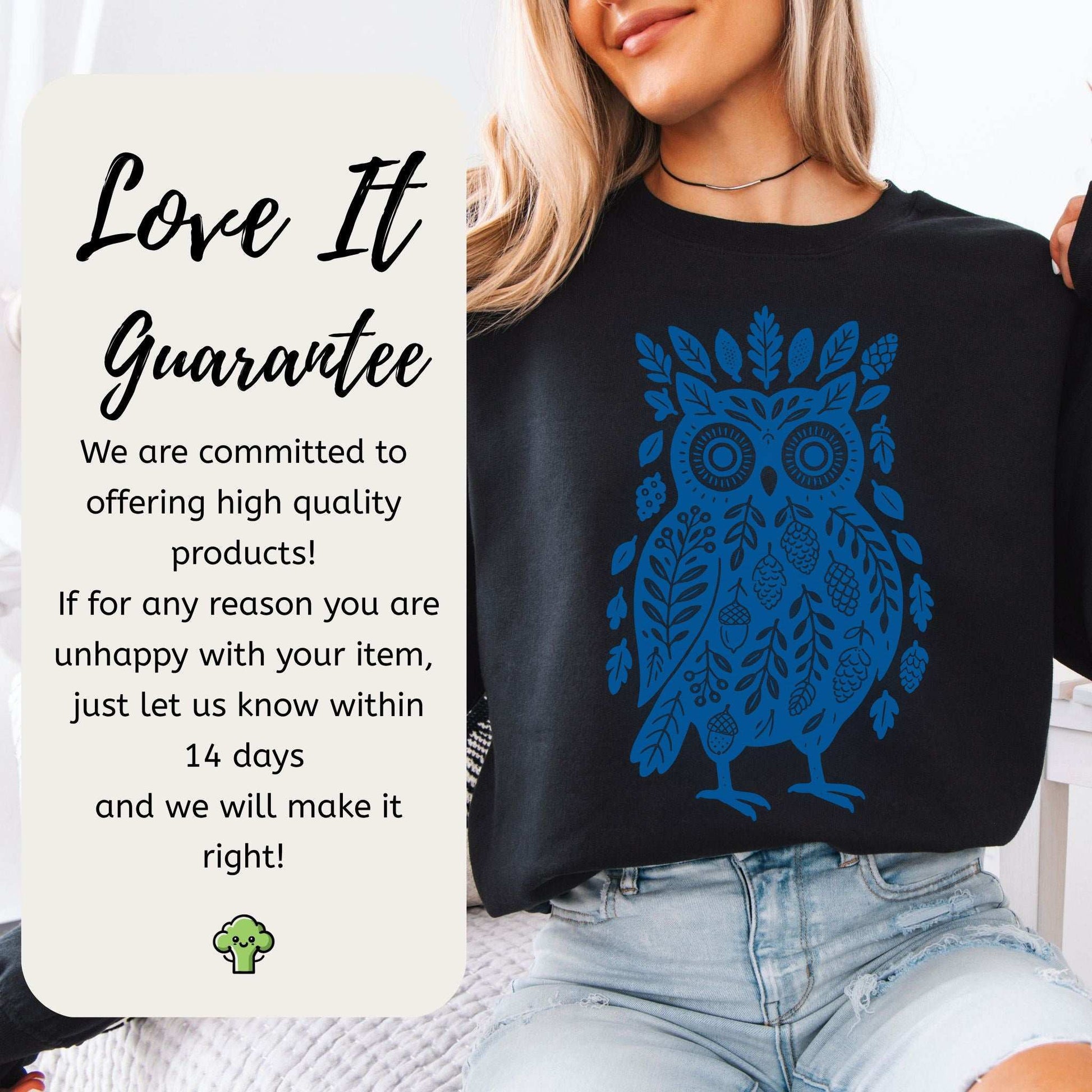 Nature Owl Sweatshirt – Forest Elements Animal for Woodland Dreamers
